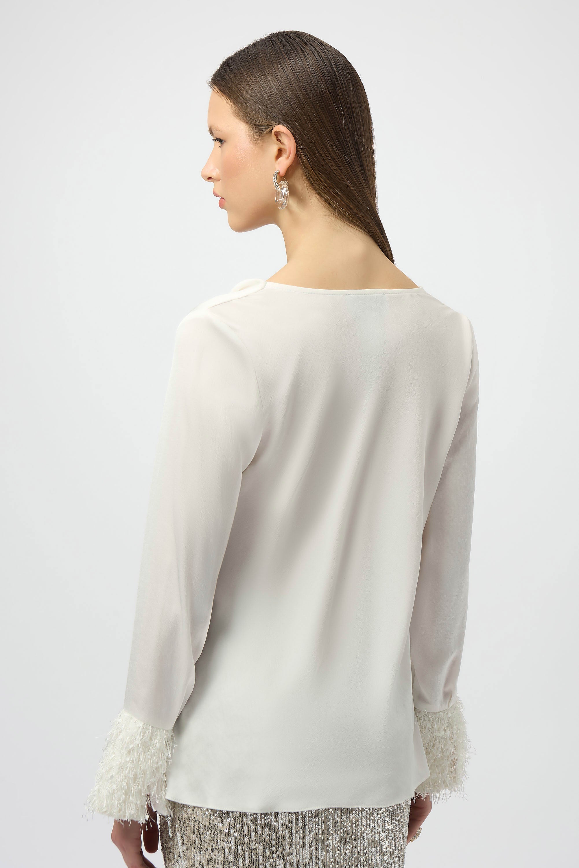 Joseph Ribkoff Recycled Satin Cowl Neck Top
254020 in Winter White