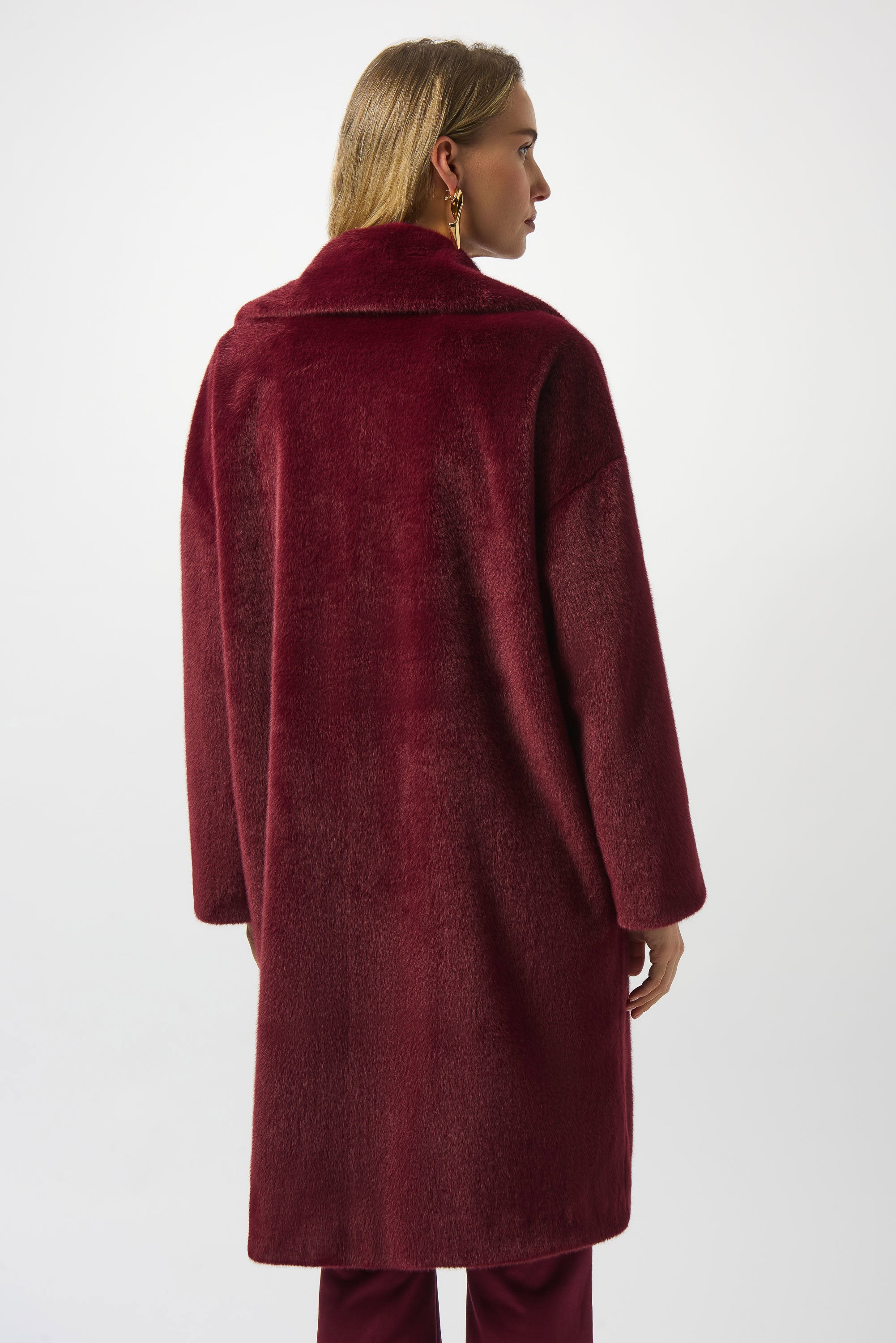 Joseph Ribkoff Faux Fur Straight Coat
243902F25 in Merlot