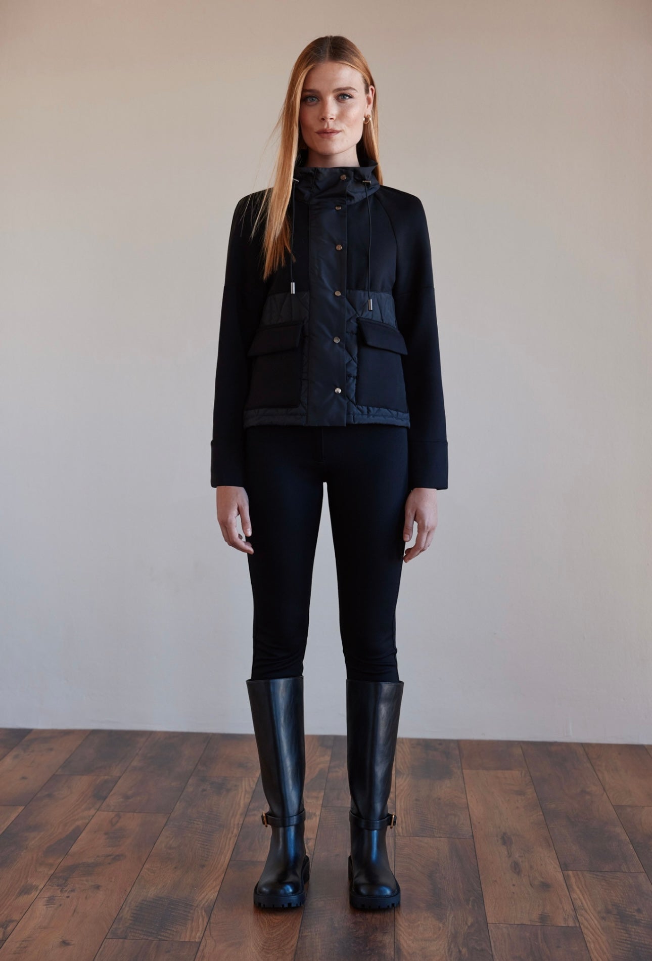 Arggido Black Jacket Style 49068 – Modern Utility Luxe