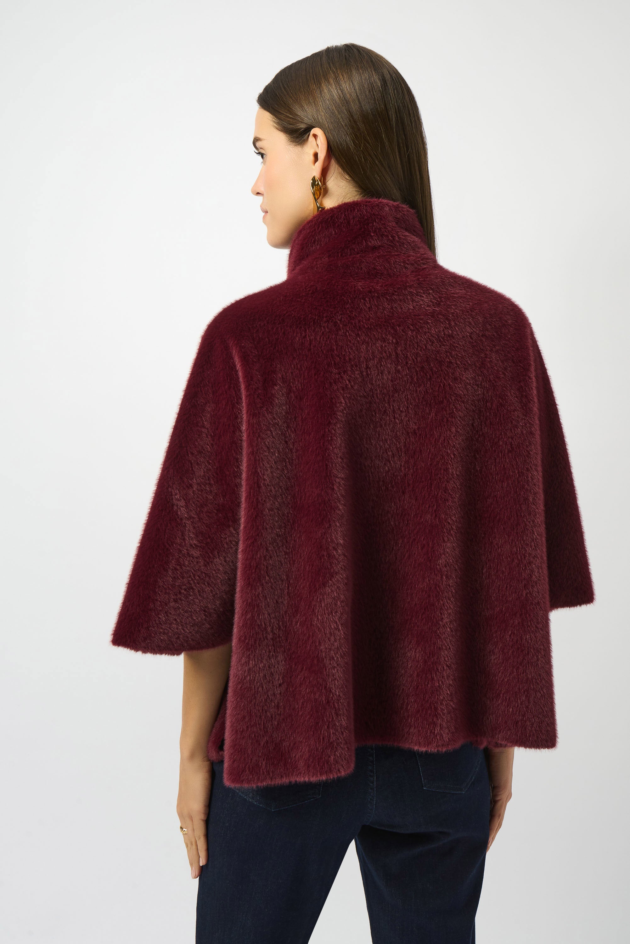 Joseph Ribkoff Bonded Faux Fur Suede Jacket
253924 in Merlot