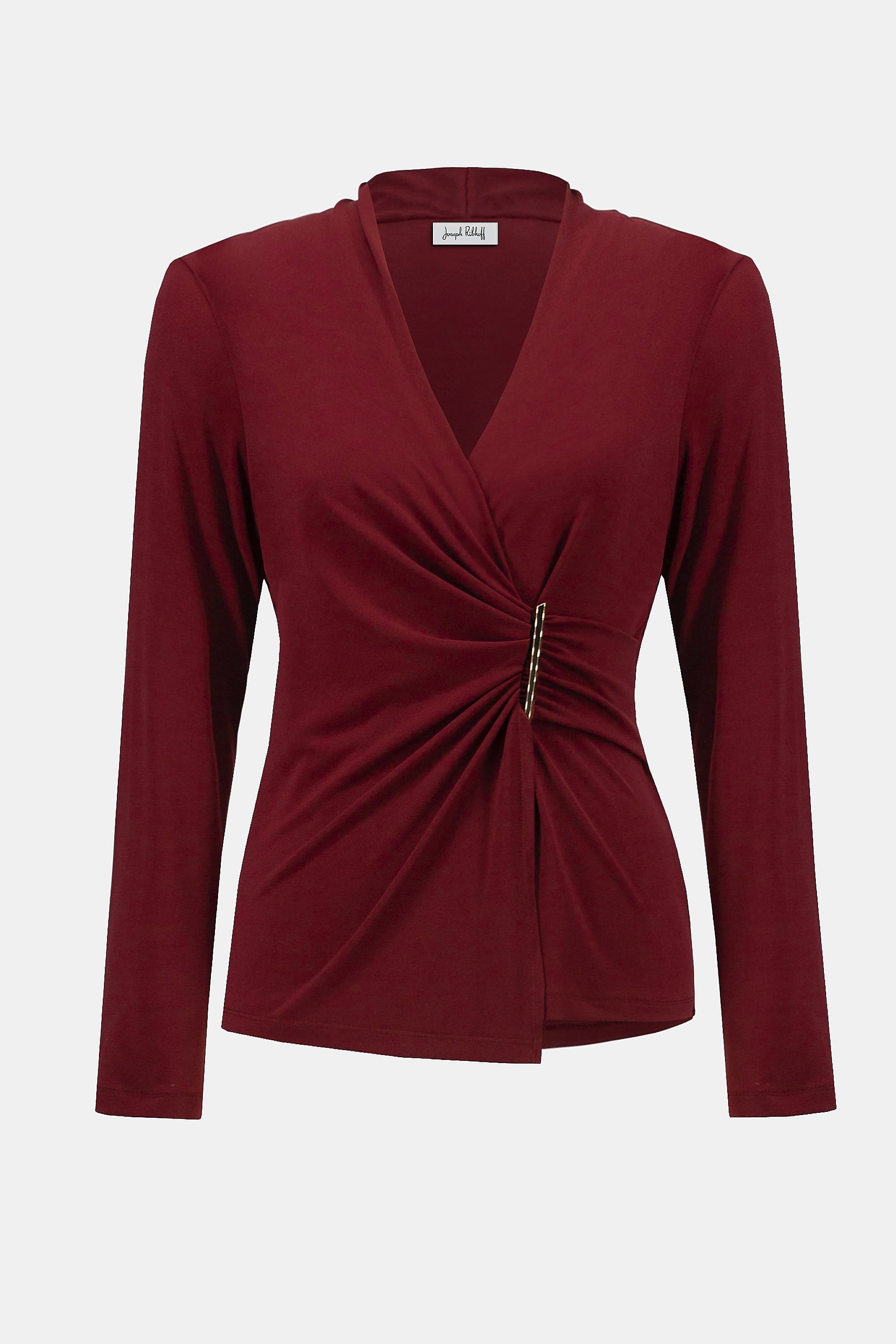 Joseph Ribkoff Crepe Fitted Wrap Top
253020 in Merlot A/W25