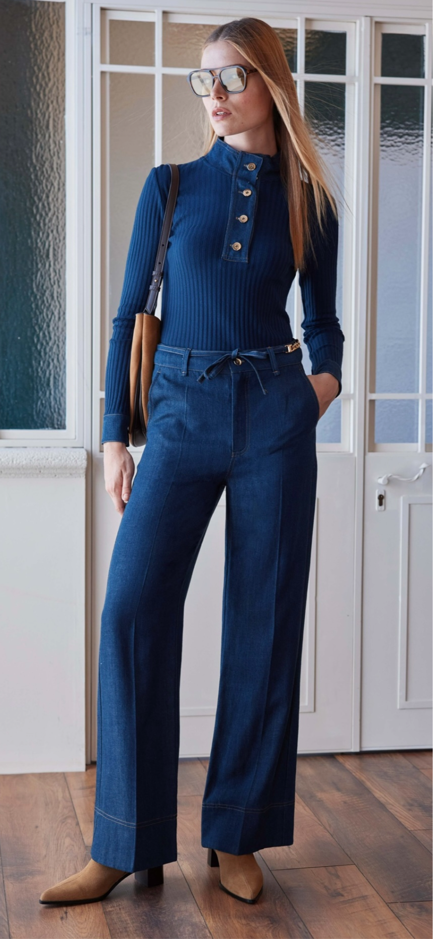 Arggido Navy Wide-Leg Jeans – Style 49008