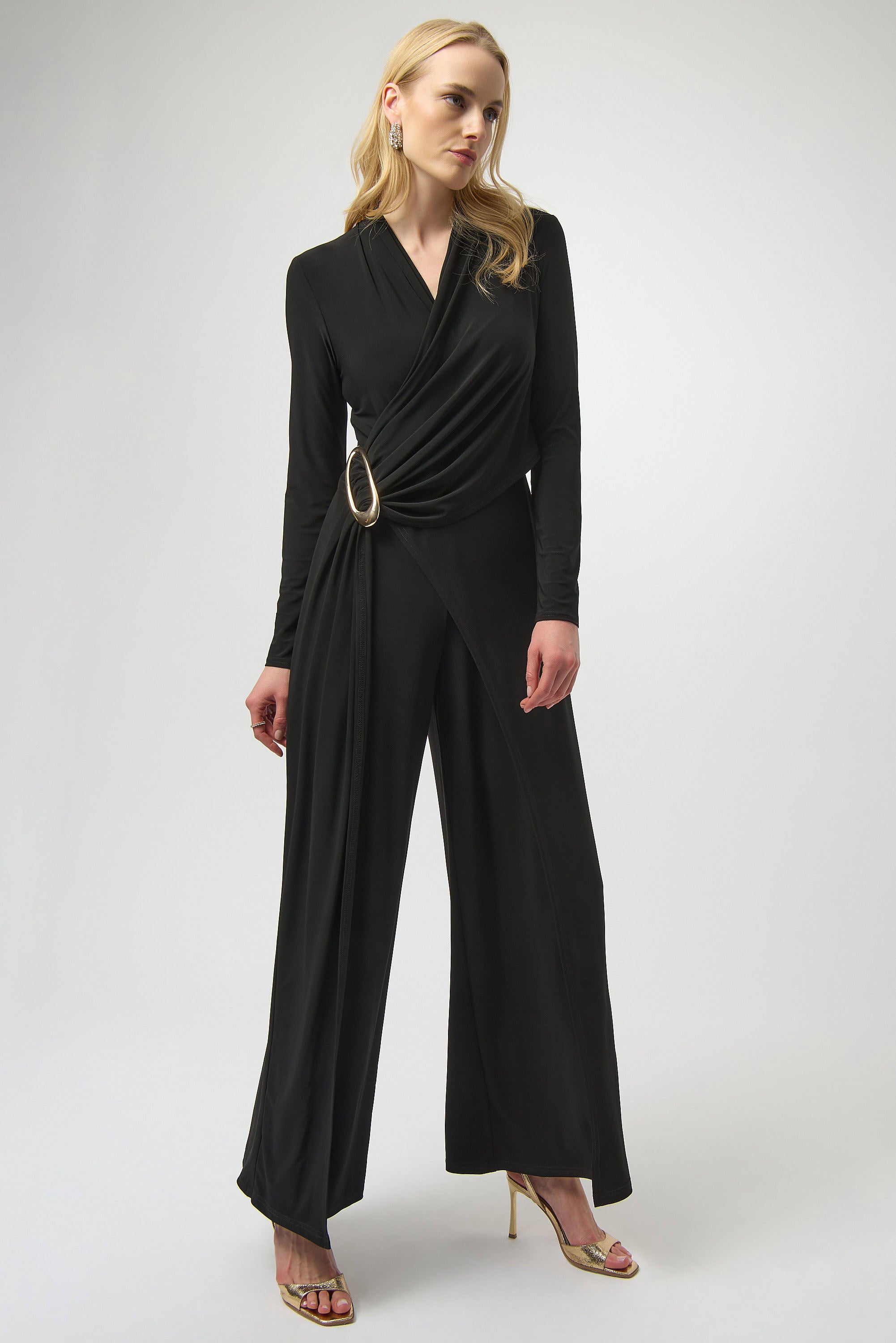 Joseph Ribkoff Silky Wide-Leg Jumpsuit
254013 in Black