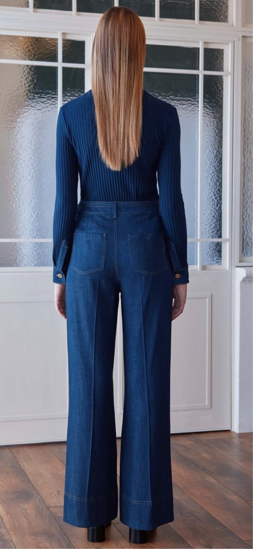 Arggido Navy Wide-Leg Jeans – Style 49008