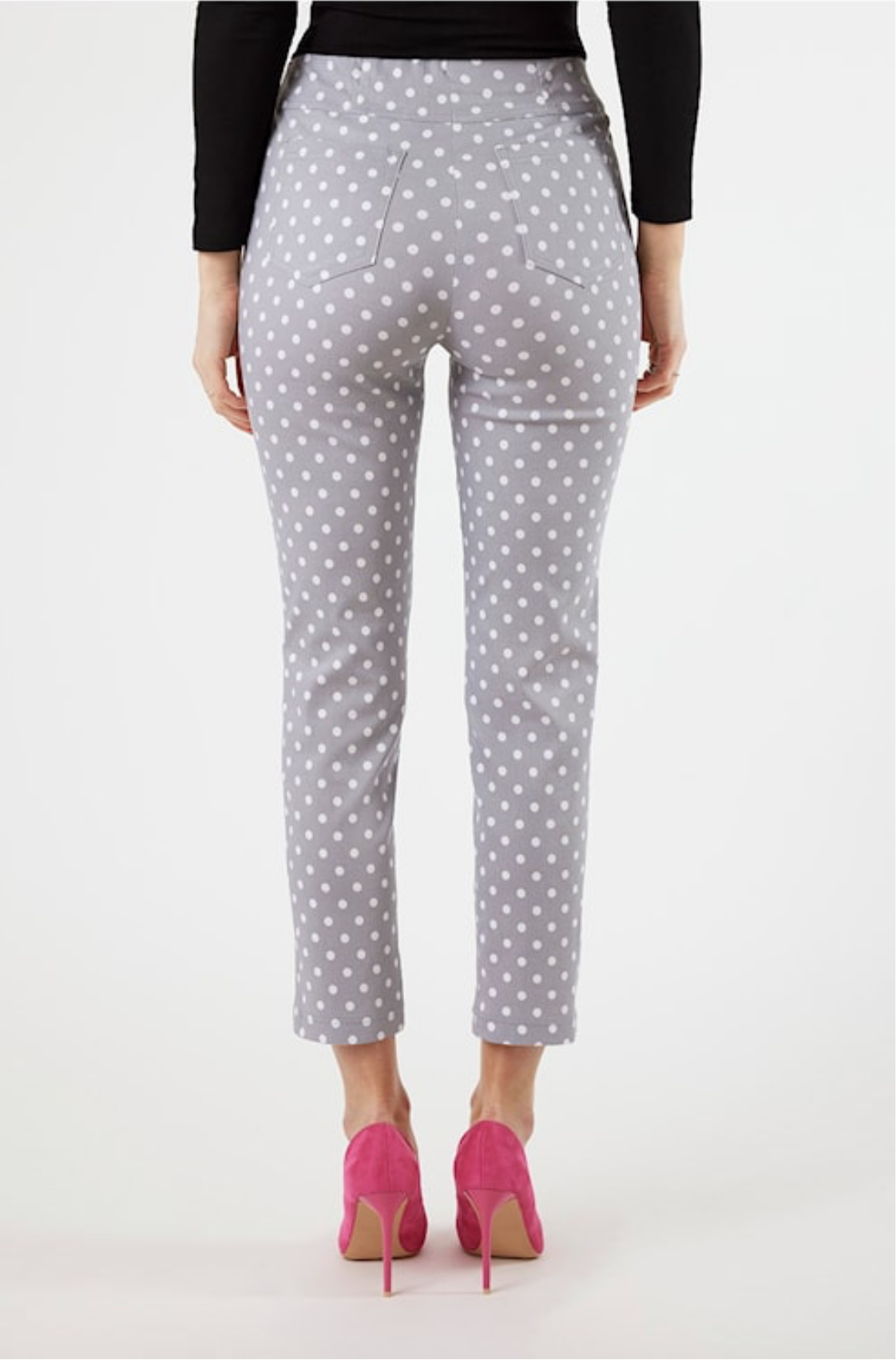 Robell Bella 09 Navy Polka Dot Trousers – 7/8 Length