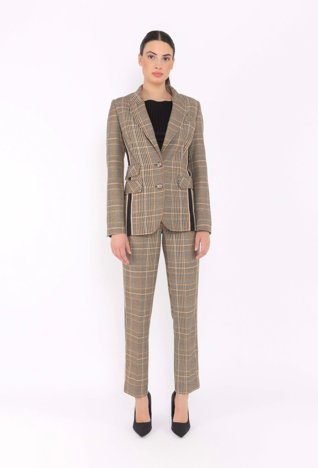 Arggido Plaid Trousers Style 49023 – Modern Tailored Chic