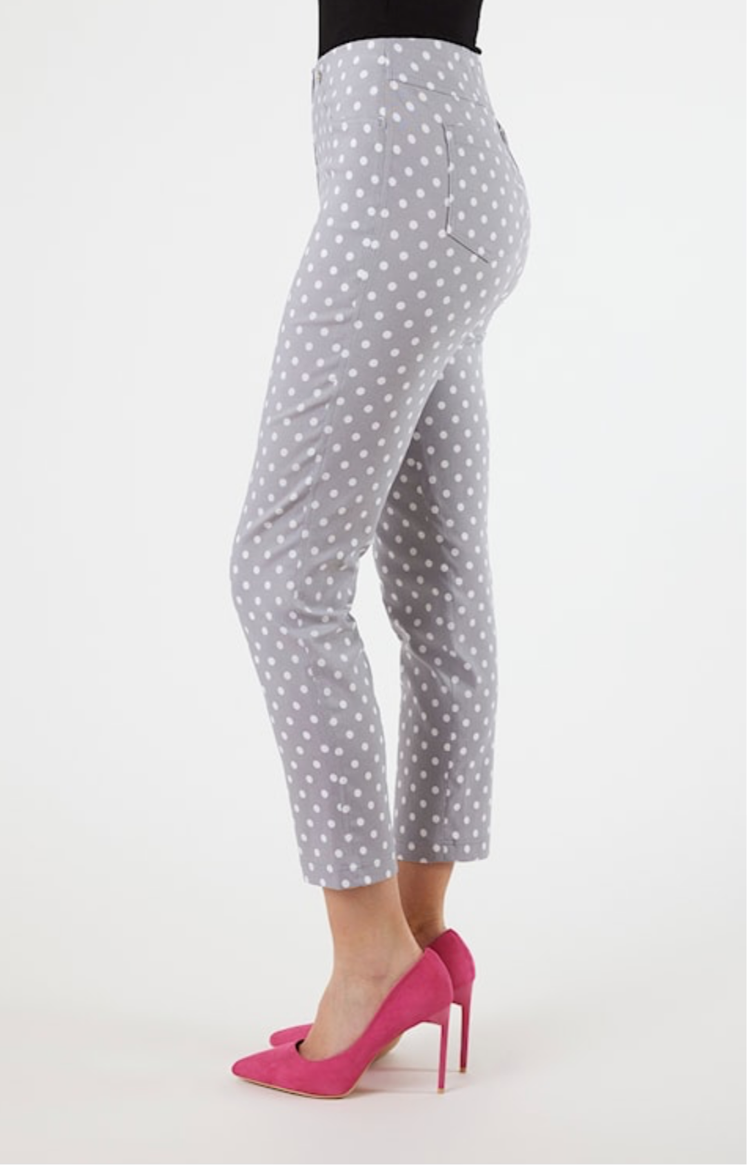 Robell Bella 09 Navy Polka Dot Trousers – 7/8 Length