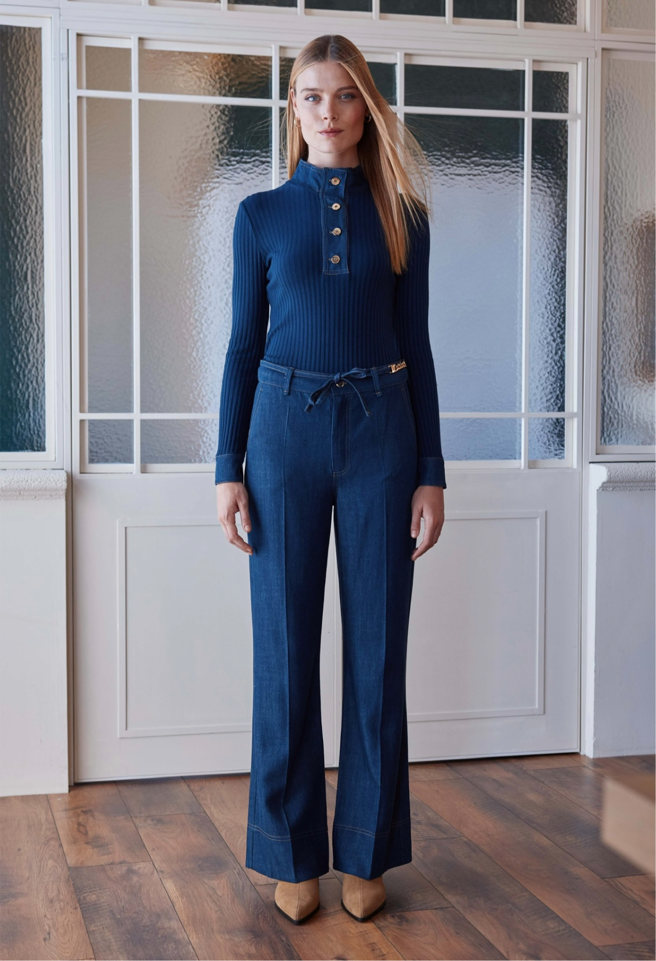 Arggido Navy Wide-Leg Jeans – Style 49008