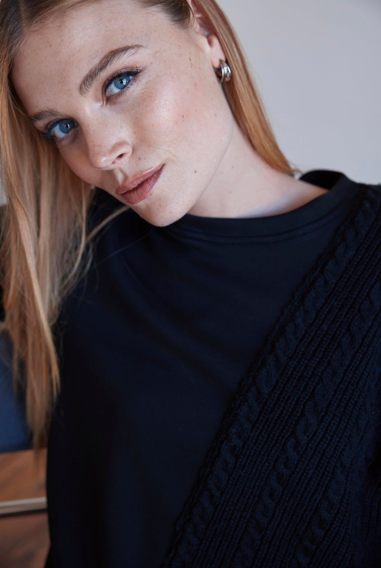 Arggido Black Knit Sweater Style 49072 – Modern Texture Detail