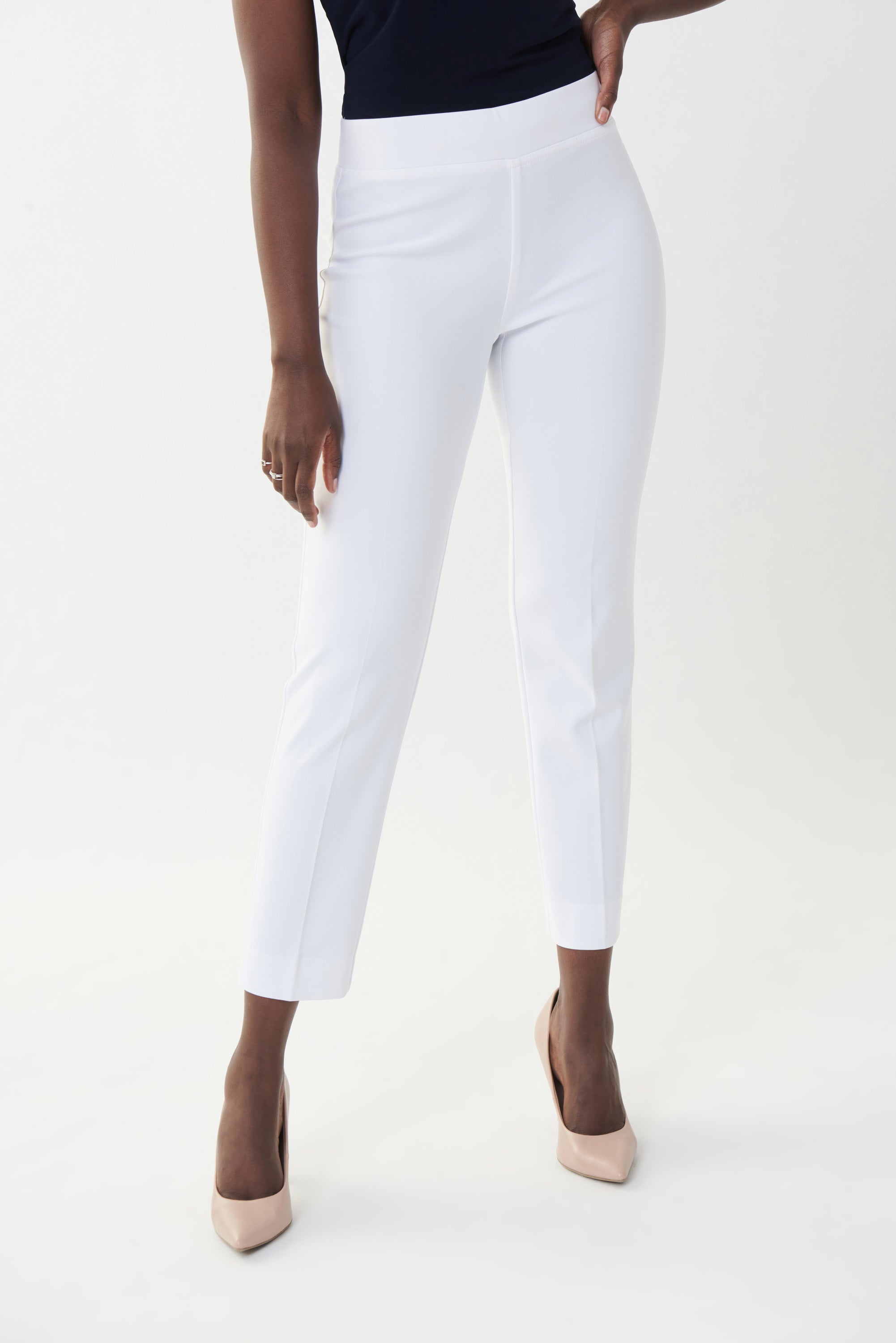 143105NOS Joseph Ribkoff Crop Flared Vanilla Trousers