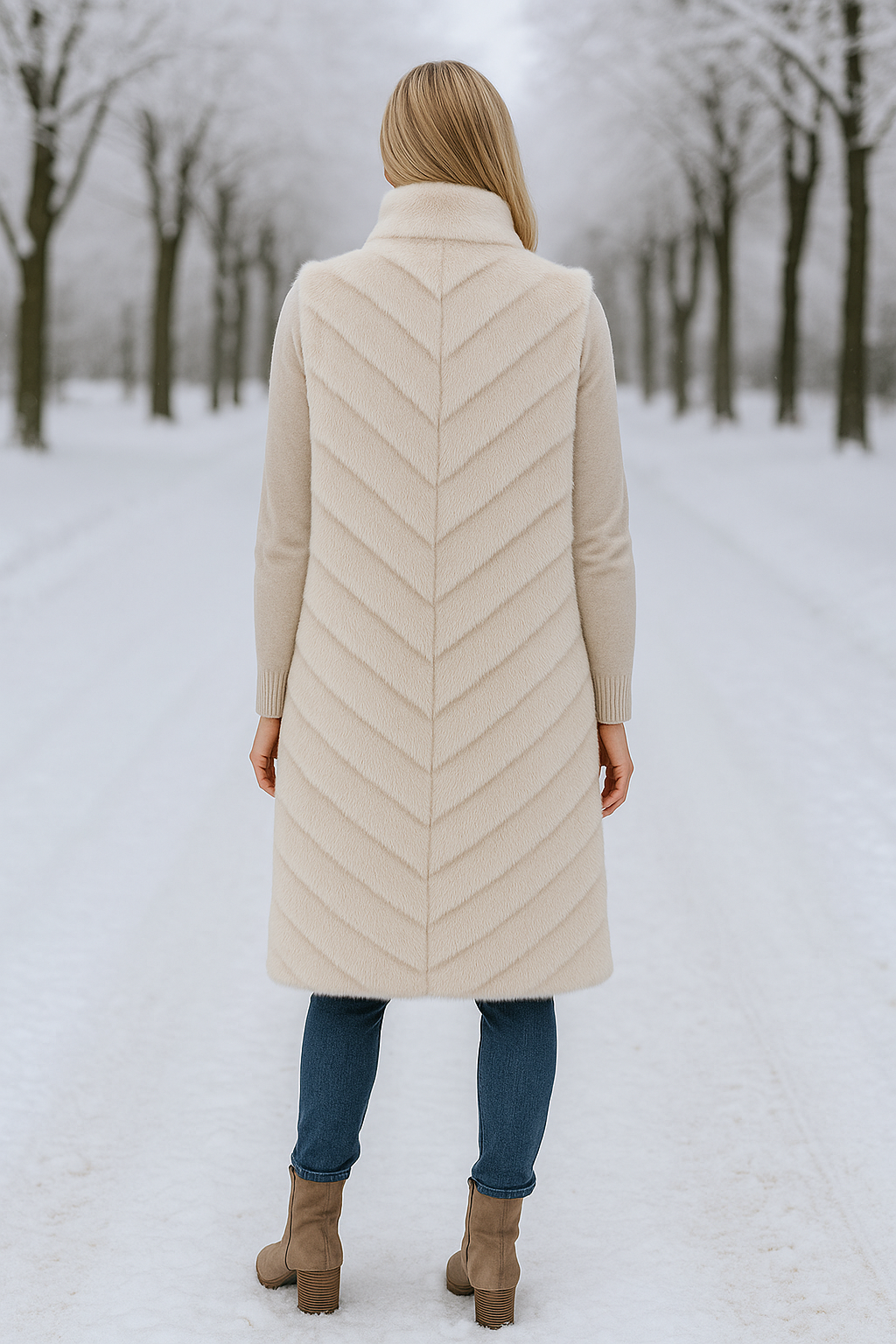 Malissa J Faux Fur Gilet – Stone or Dark Brown (Style GC20333) One Size