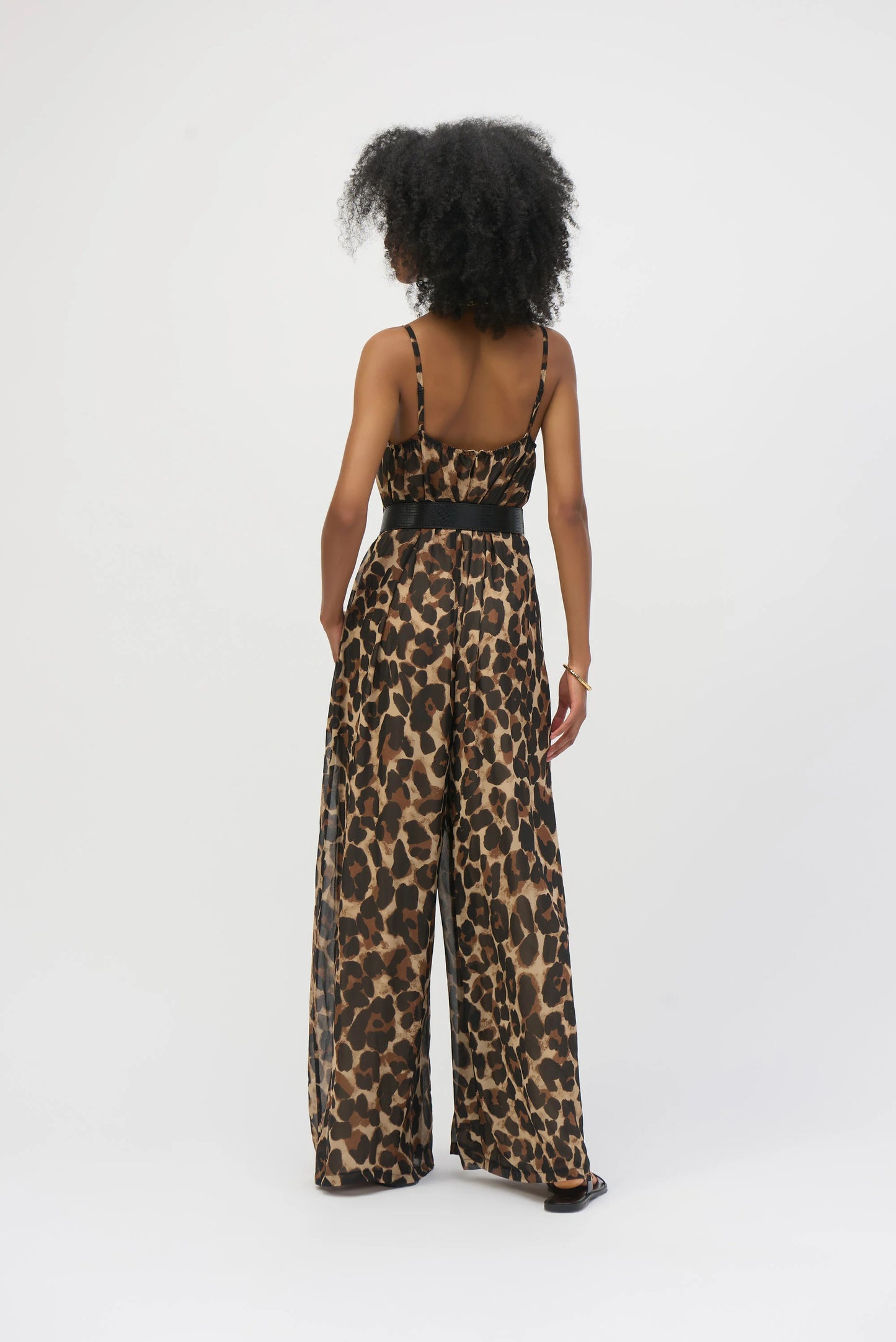 Joseph Ribkoff Chiffon Animal Print Wide Leg Jumpsuit
252936
