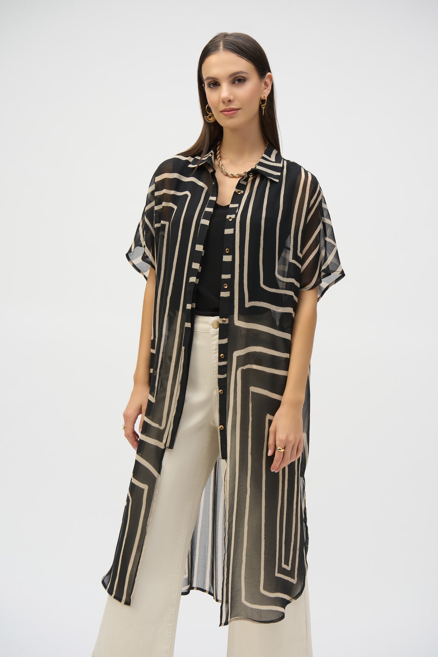 Joseph Ribkoff Chiffon Geometric Print Blouse
252934