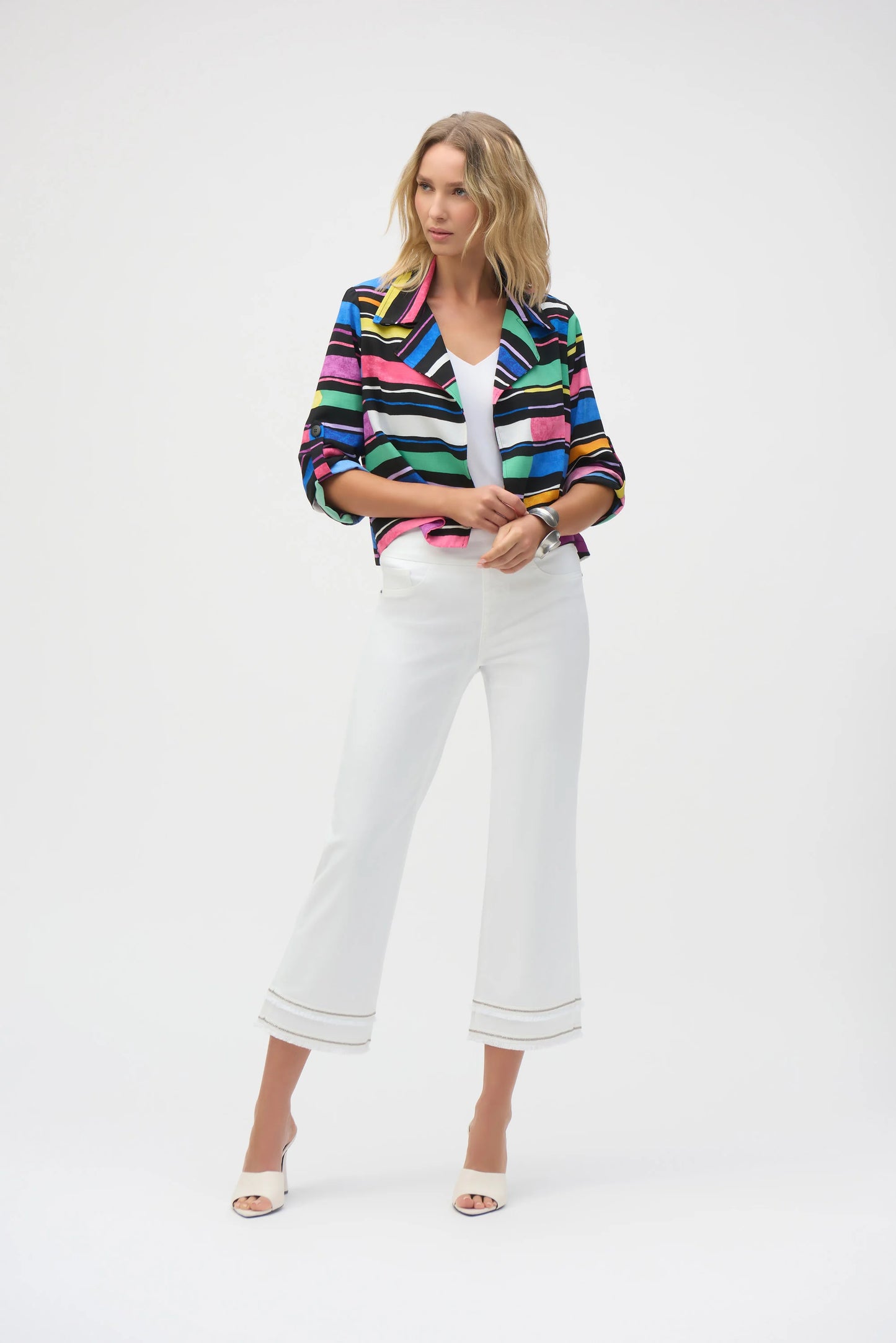 Joseph Ribkoff Stretch Straight Crop Pull-On Jeans with Beading
252913