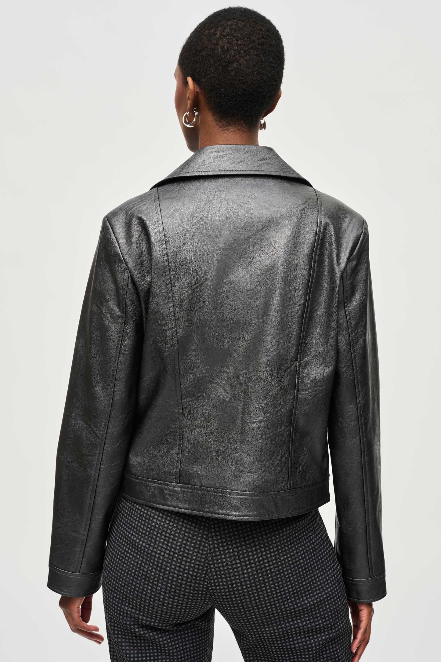 Joseph Ribkoff Metallic Faux Leather Biker Jacket
234902F24 in Gunmetal A/W 24