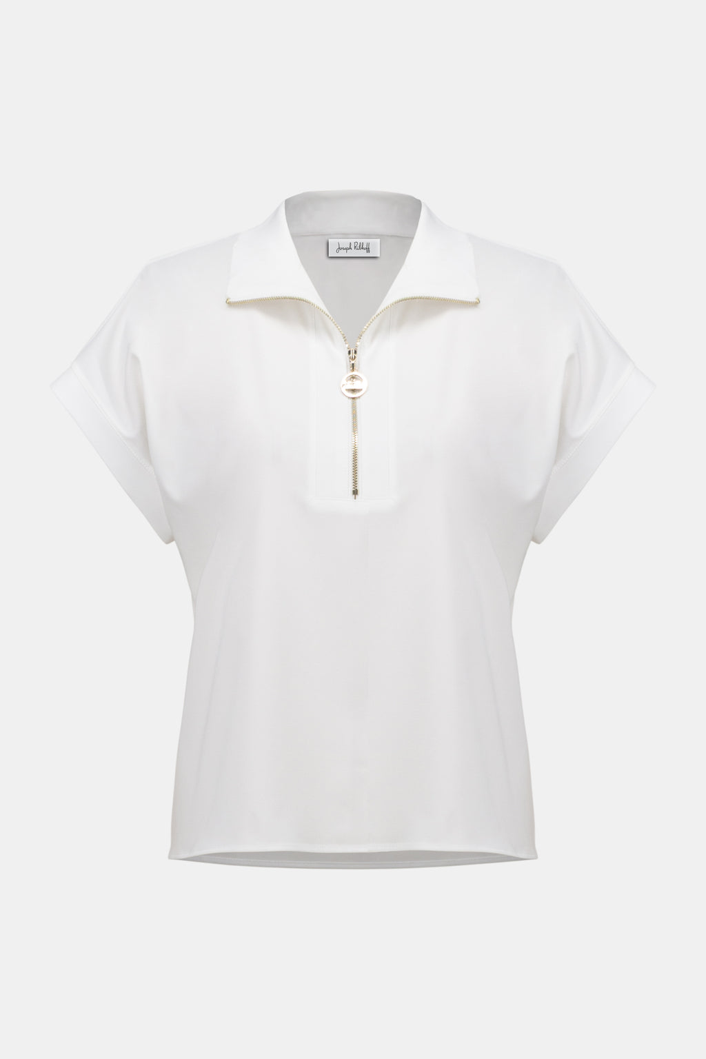 Joseph Ribkoff Stretch Poplin Straight Top With Zipped Neckline
261140