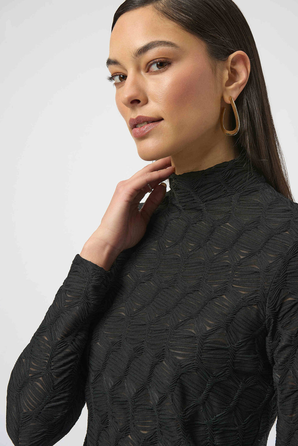 Joseph Ribkoff Textured Knit Fitted Top
254128