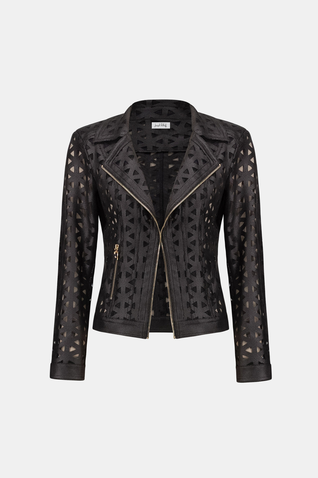 Joseph Ribkoff Foiled Faux Suede And Mesh Moto Jacket
263910