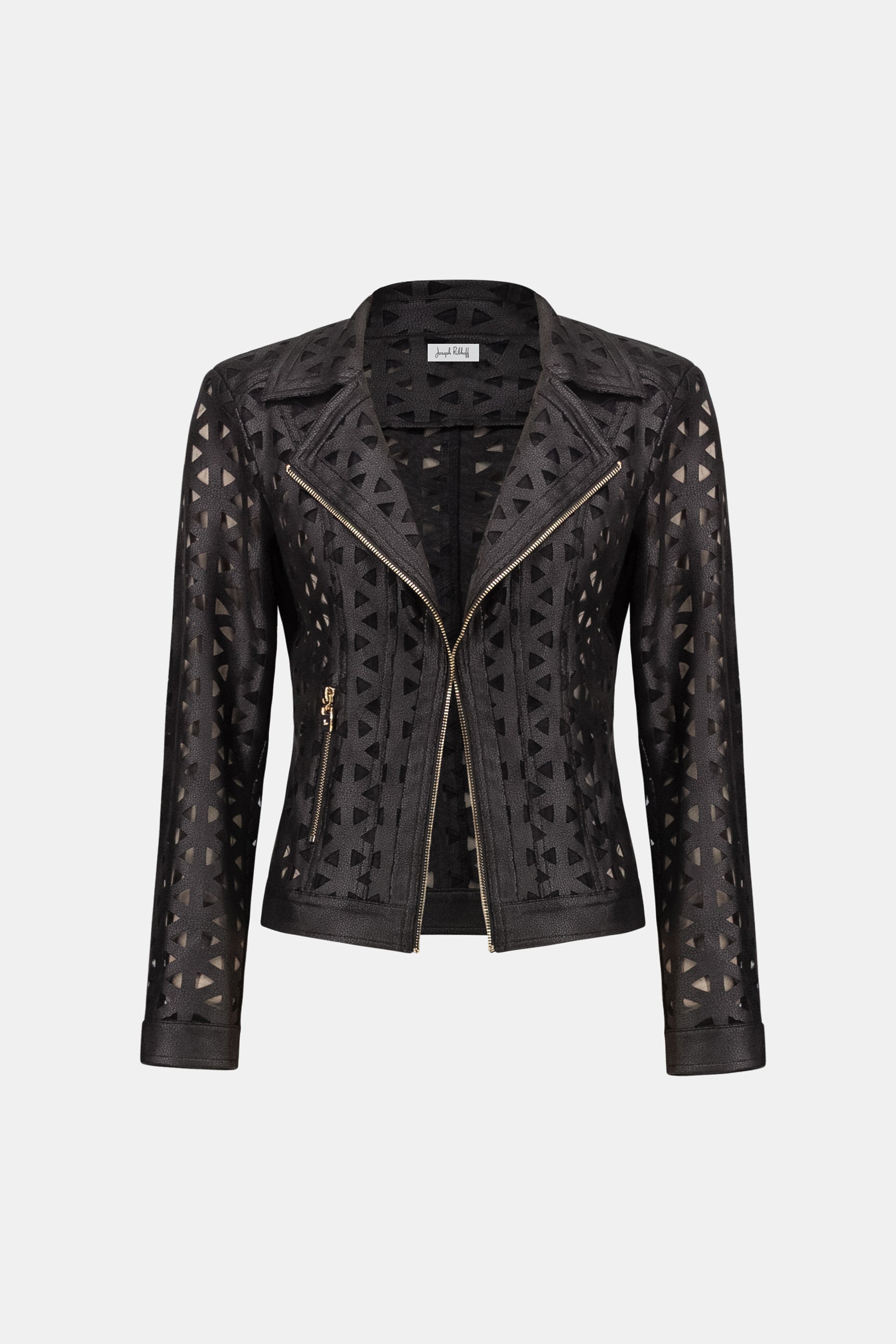 Joseph Ribkoff Foiled Faux Suede And Mesh Moto Jacket
263910