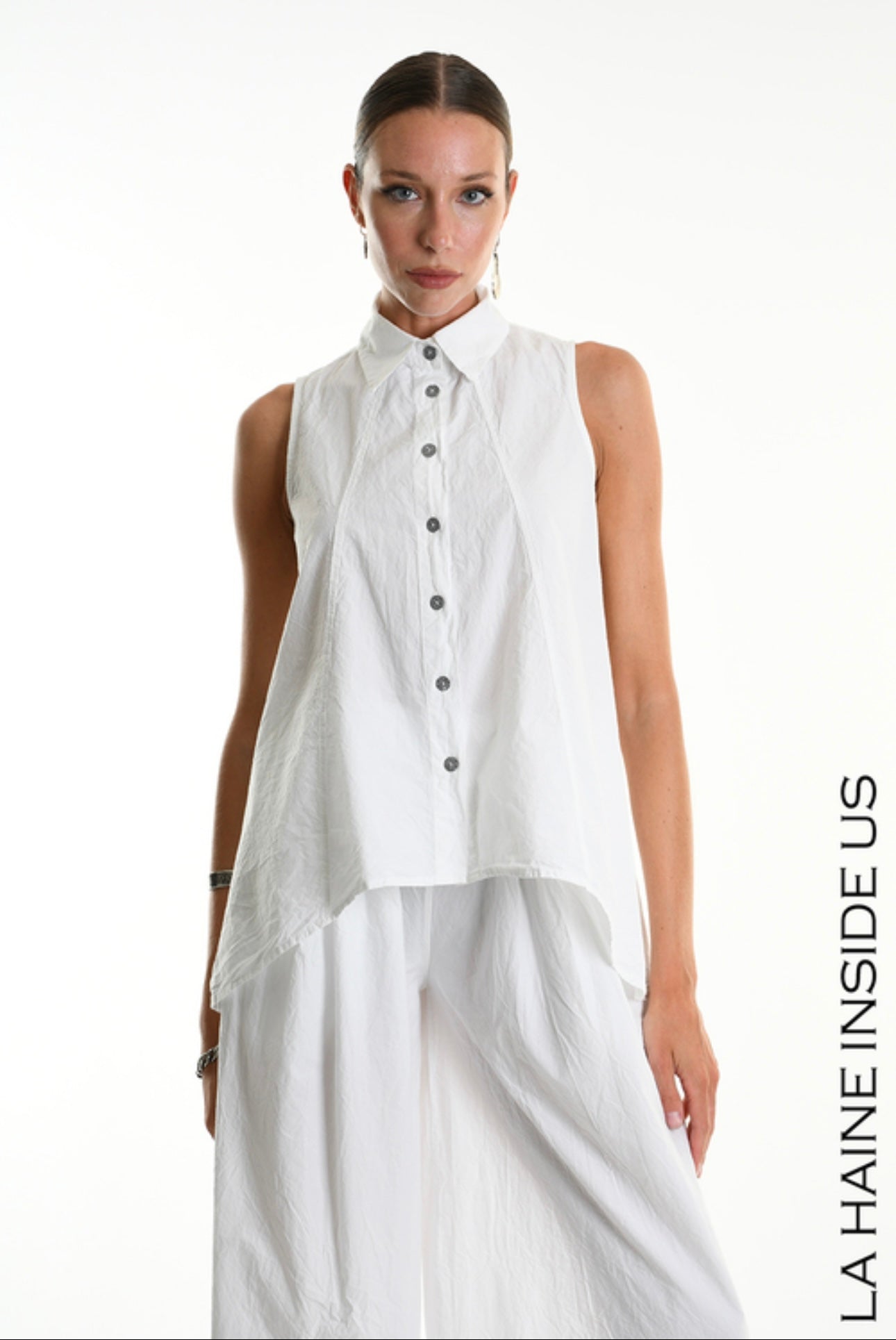 La Haine Inside Us Over Asymmetric Cotton Shirt – Style W5267