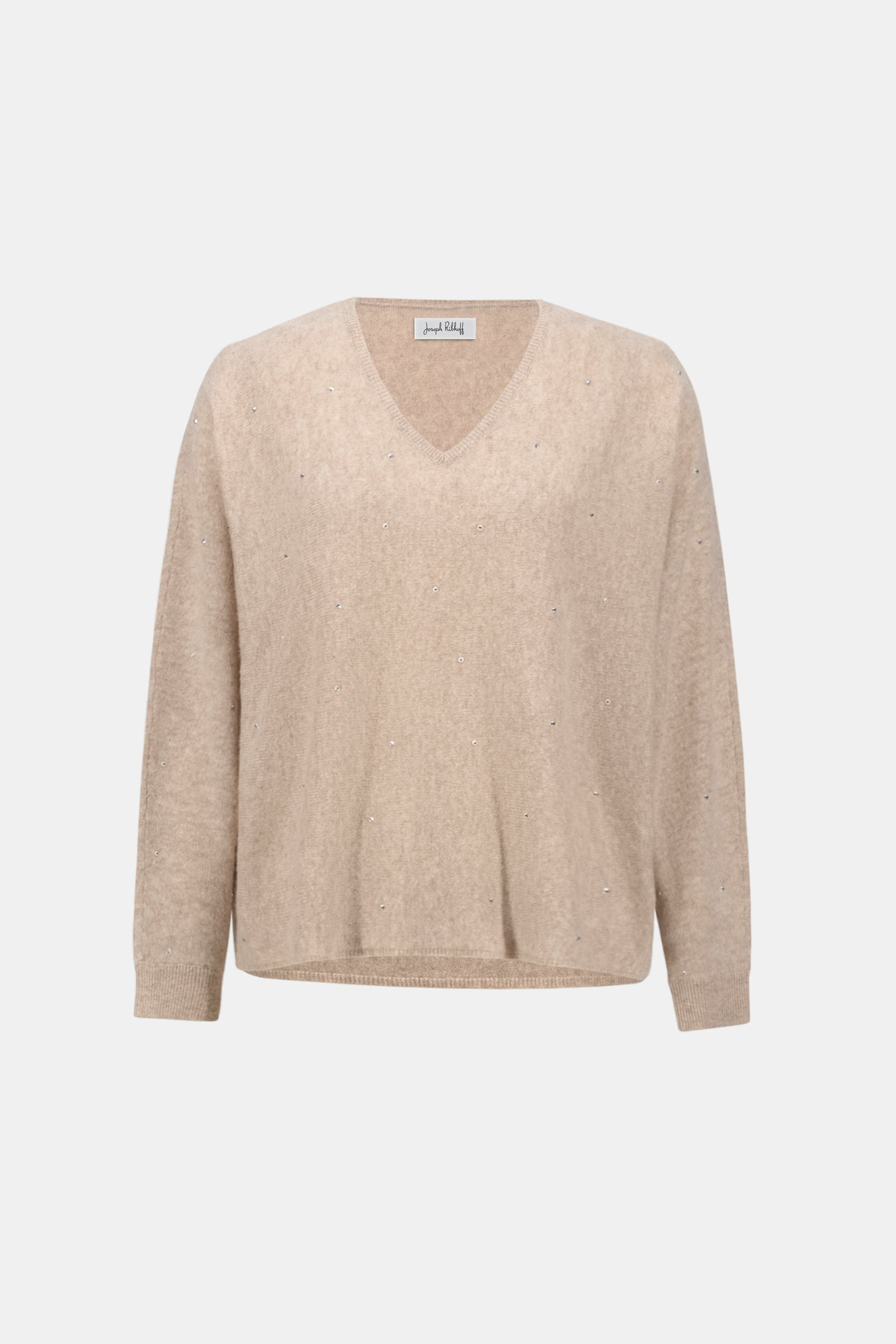 Joseph Ribkoff Cashmere Boxy Sweater With Rhinestone Detail
263940 Oatmeal Melange
