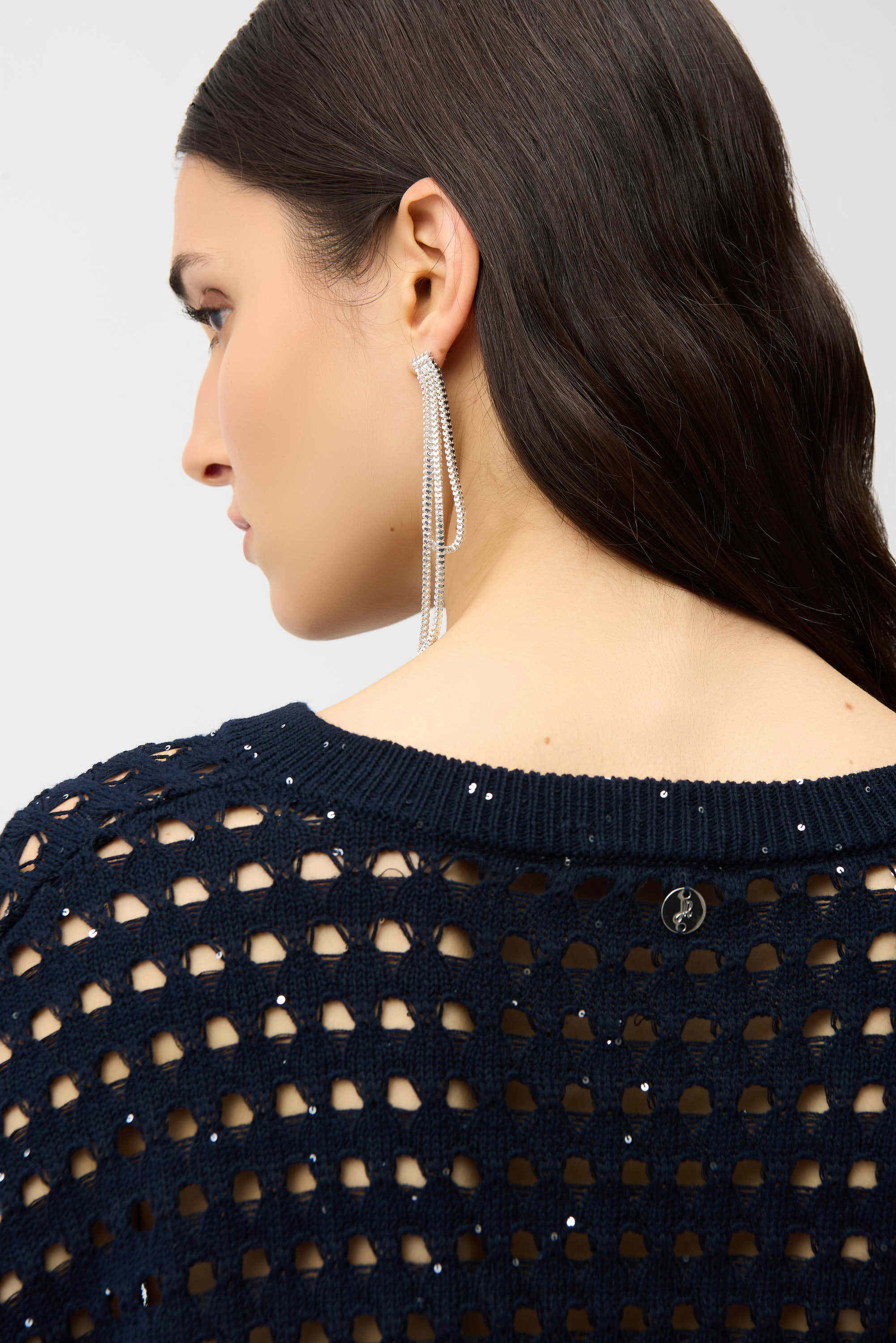 Joseph Ribkoff Cotton Blend Open Stitch Boxy Sweater
261925