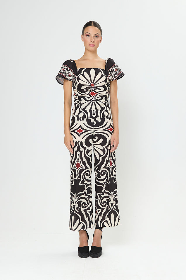 Arggido Aztec print coordinate top and trouser set