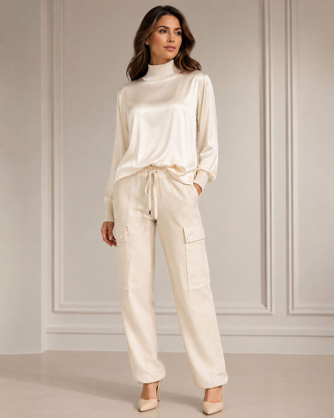 Tricot Chic Ivory Combat Pants – Style Z628/96