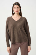 Joseph Ribkoff Cashmere Boxy Sweater With Rhinestone Detail
263940 Taupe Melange