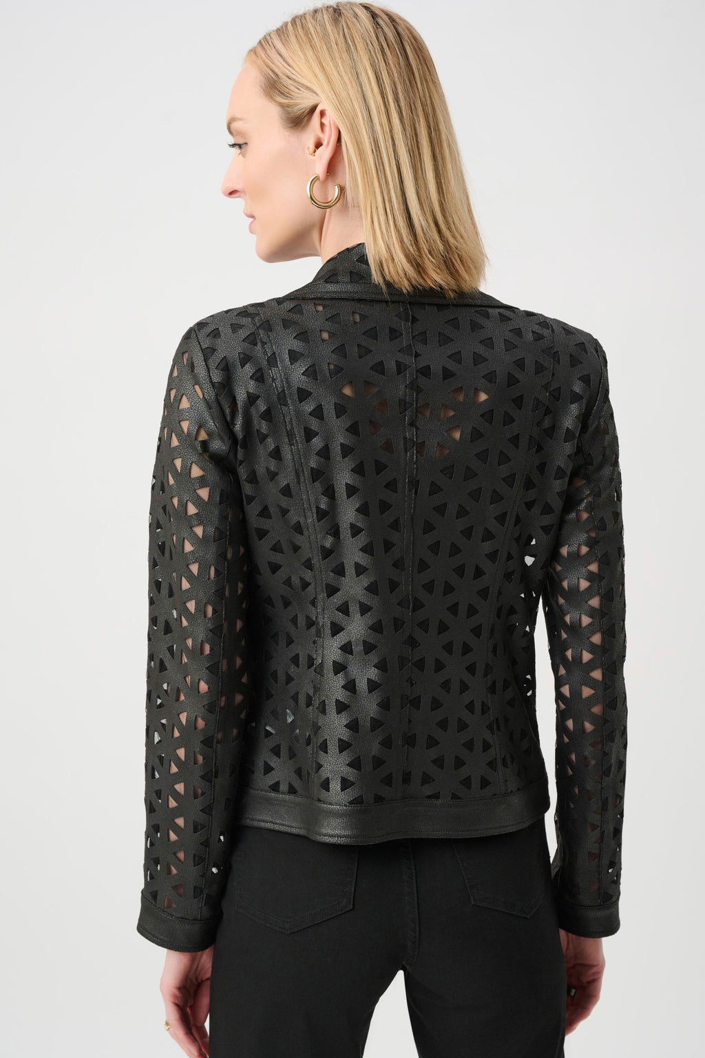Joseph Ribkoff Foiled Faux Suede And Mesh Moto Jacket
263910
