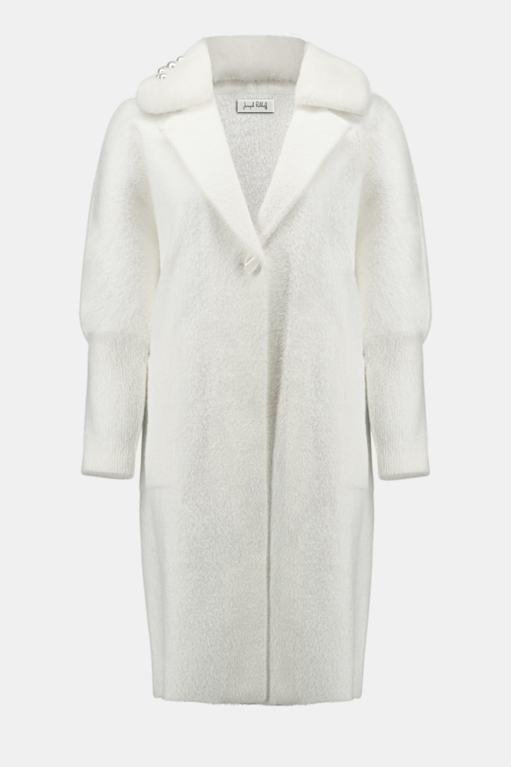 Pre- Order - Joseph Ribkoff Feather Yarn and Faux Fur Sweater Coat
254954 in Winter White