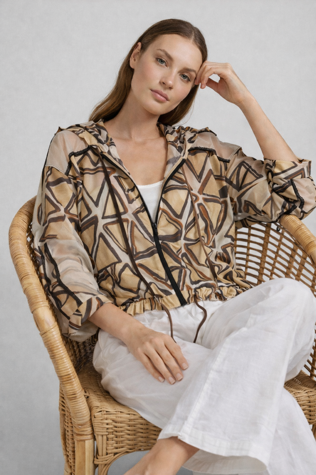 Tricot Chic Bomber Jacket – Style U192