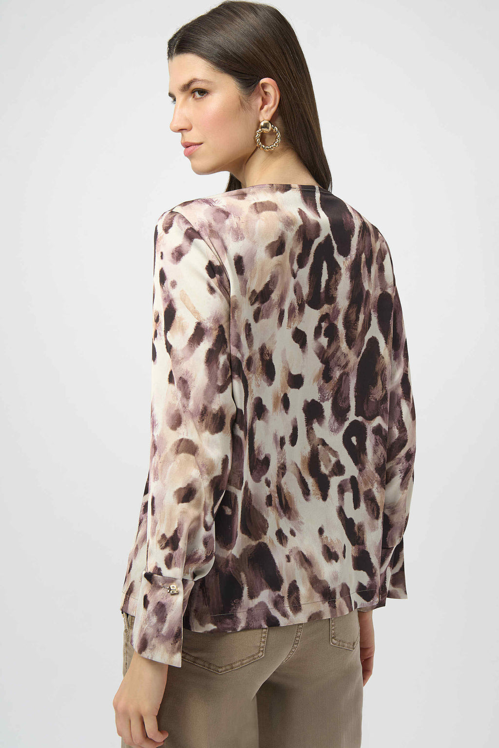 Pre- Order - Joseph Ribkoff Recycled Satin Animal Print Straight Top
254166