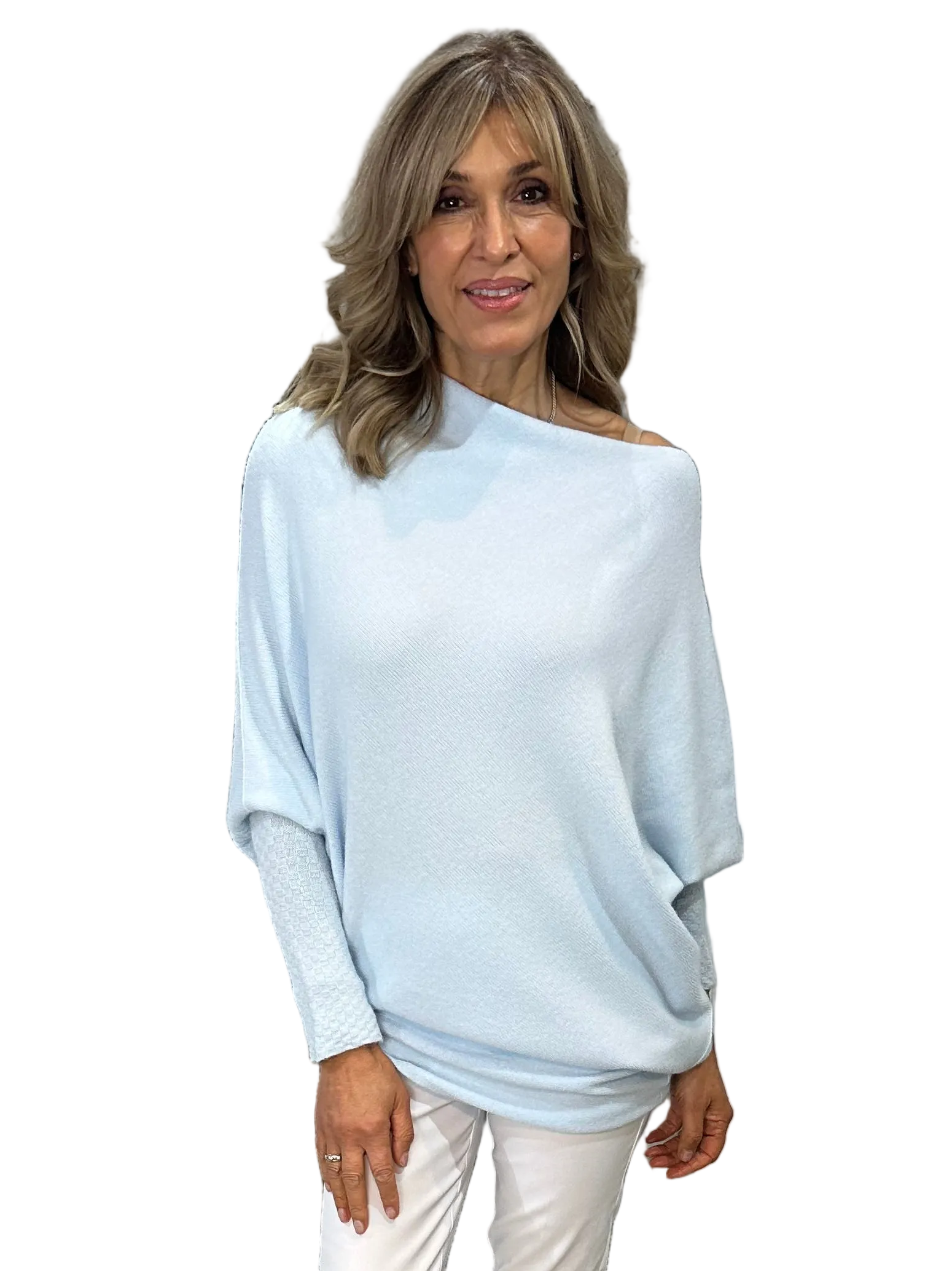 Alpini Made in Italy Asymmetrical Knit Sweater – Multi-Way Styling

Ice Blue