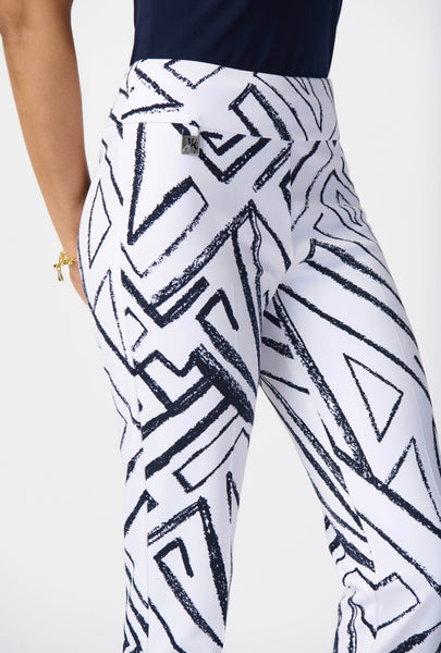 241271 Joseph Ribkoff Geometric Print Silky Pull-On Pants S/S 2024