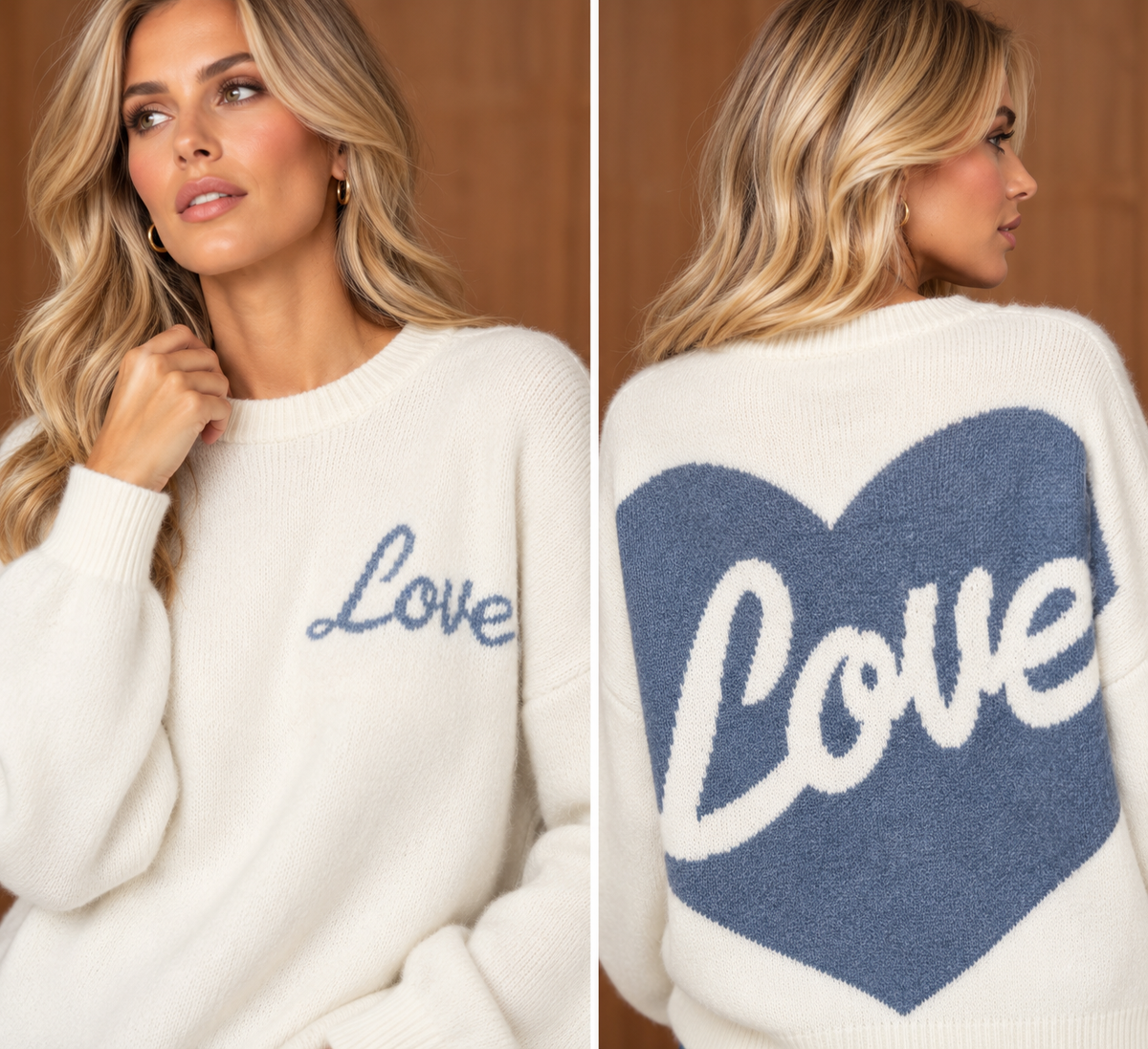 Gold & Silver Love Heart Jumper – One Size