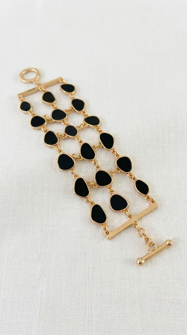 Envy Gold & Black Multi-Strand Bracelet – 636/B/N