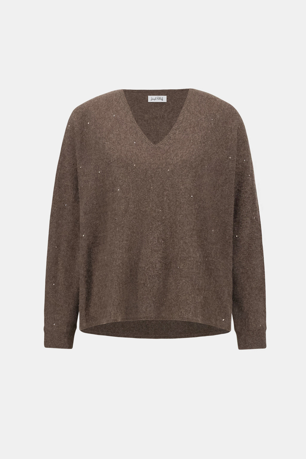 Joseph Ribkoff Cashmere Boxy Sweater With Rhinestone Detail
263940 Taupe Melange