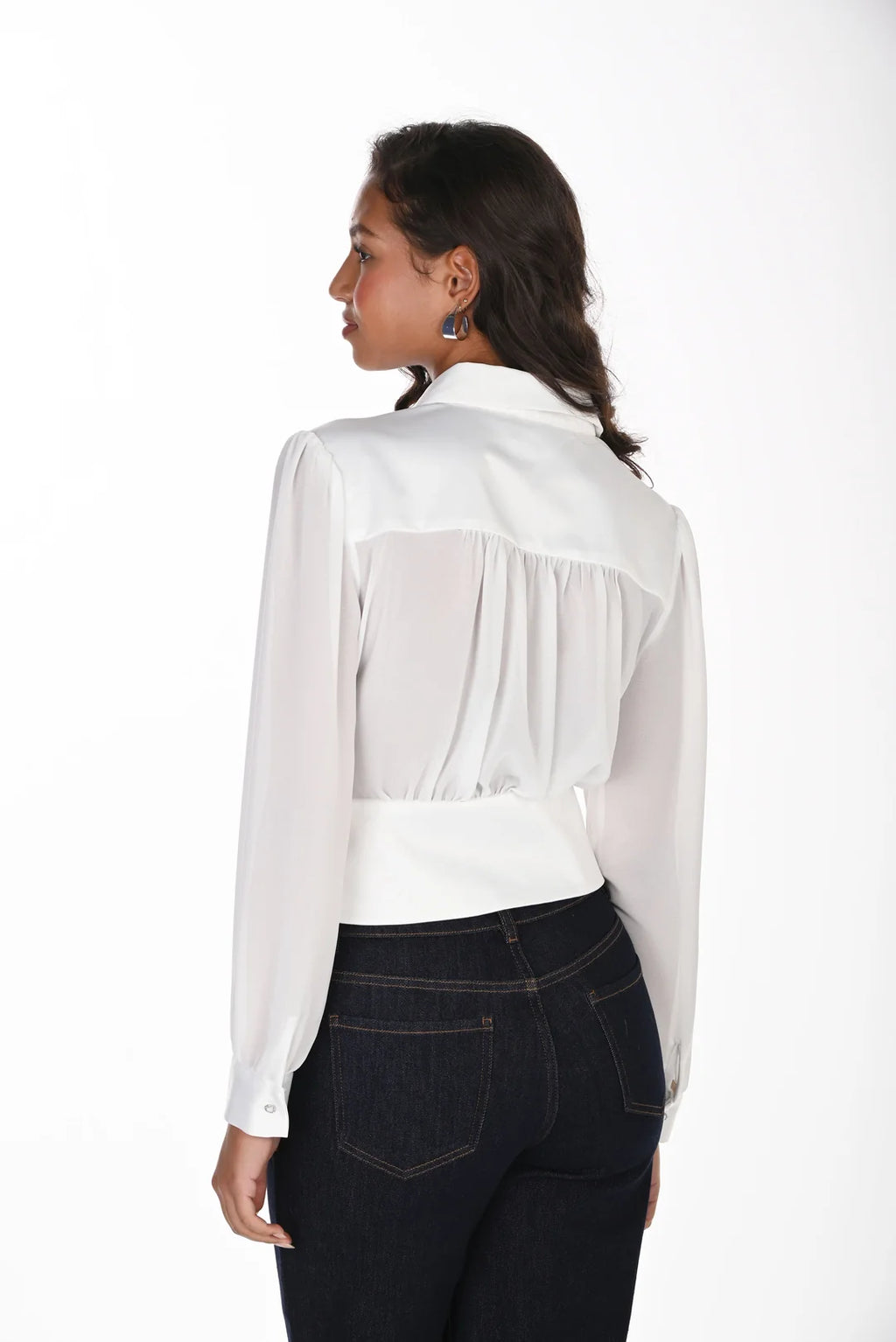 Frank Lyman White Pleated Blouse Style 264805