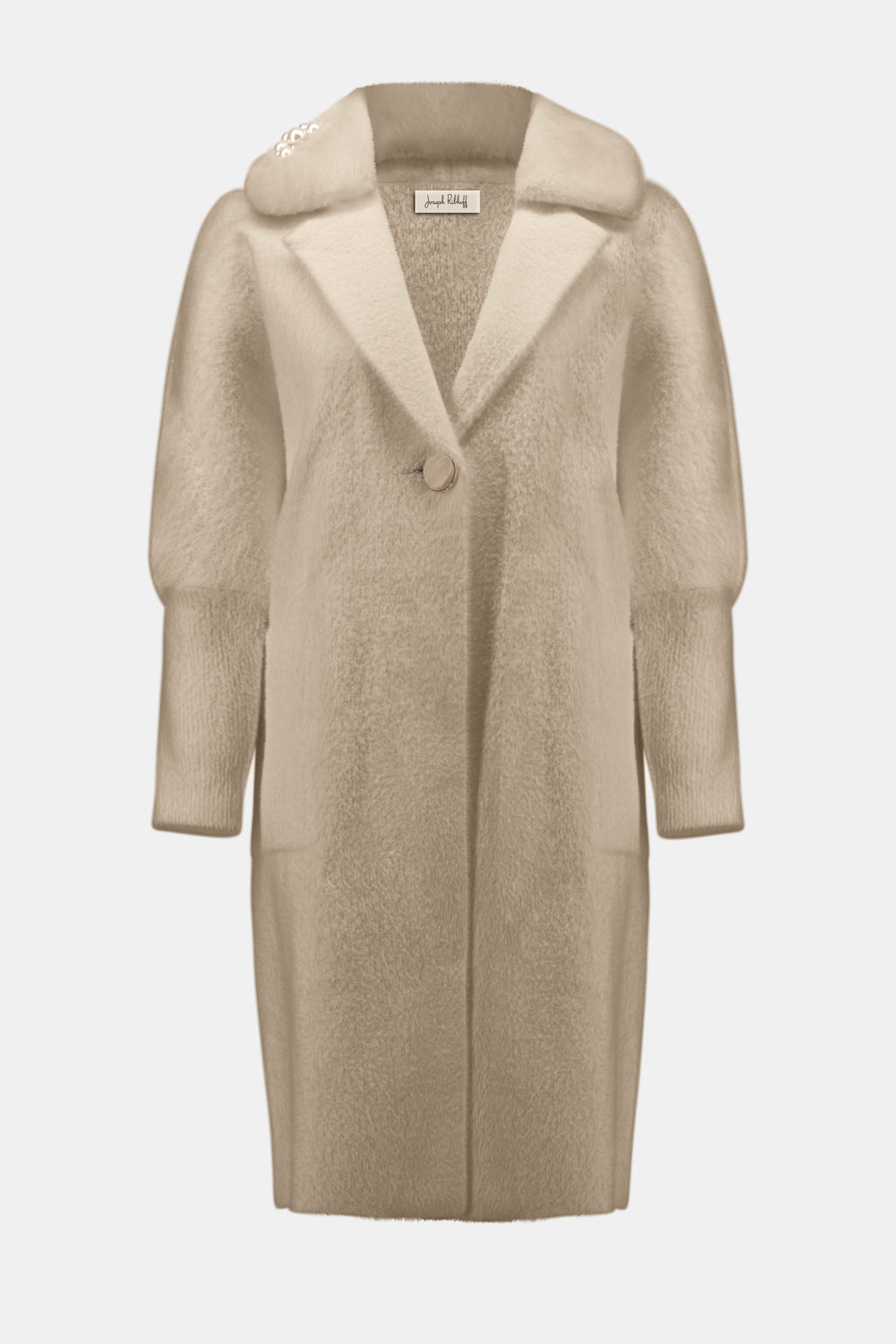 Pre- Order - Joseph Ribkoff Feather Yarn and Faux Fur Sweater Coat
254954 in Fawn