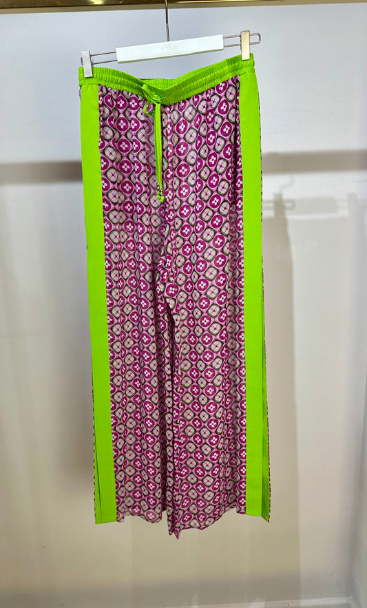 Malissa J Pink and Lime Green Palazzo Pants One Size