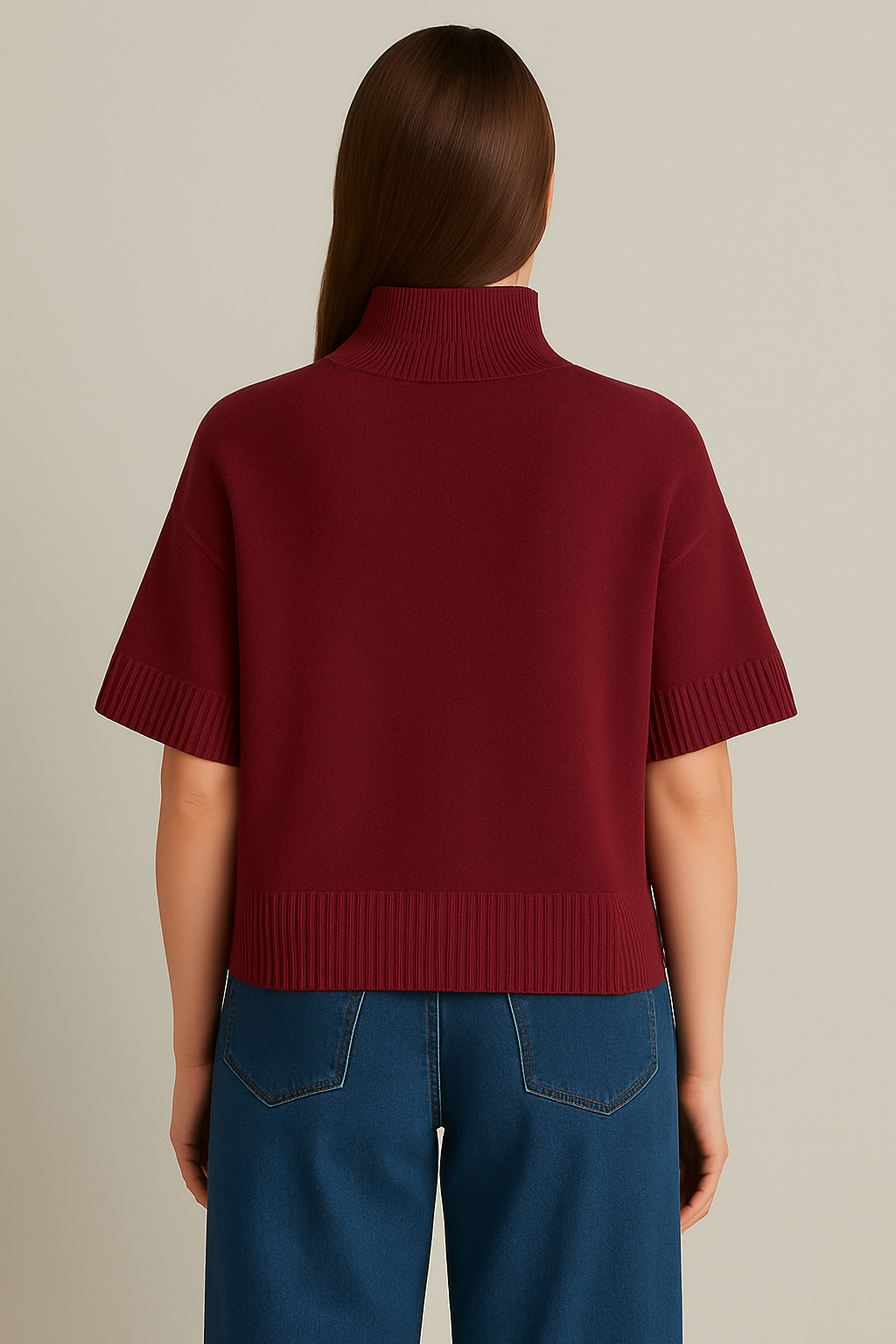 Alpini Boxy Knit Sweater – Merlot – Made in Italy - One Size
