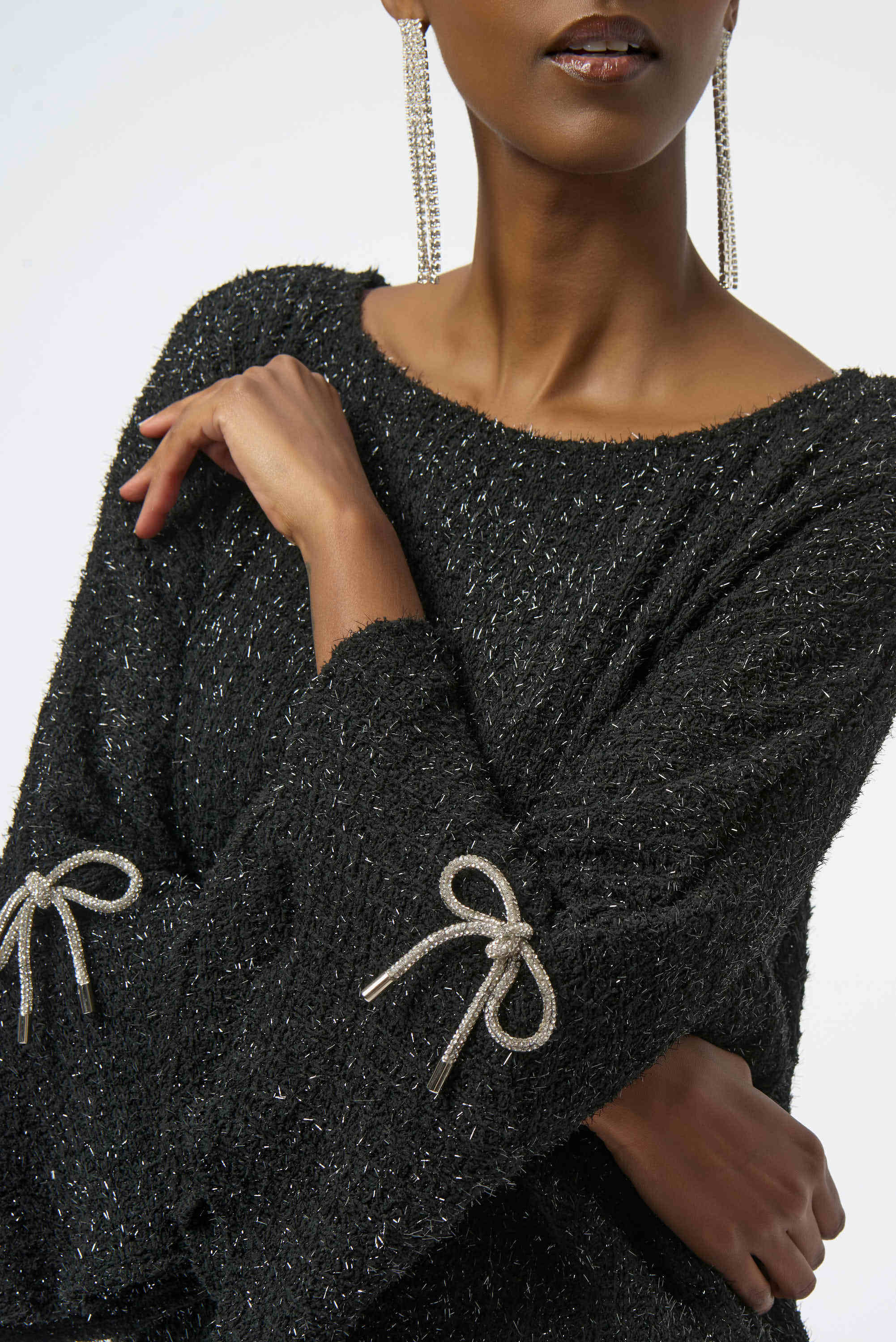 Joseph Ribkoff Fuzzy Metallic Knit Boxy Top
254098