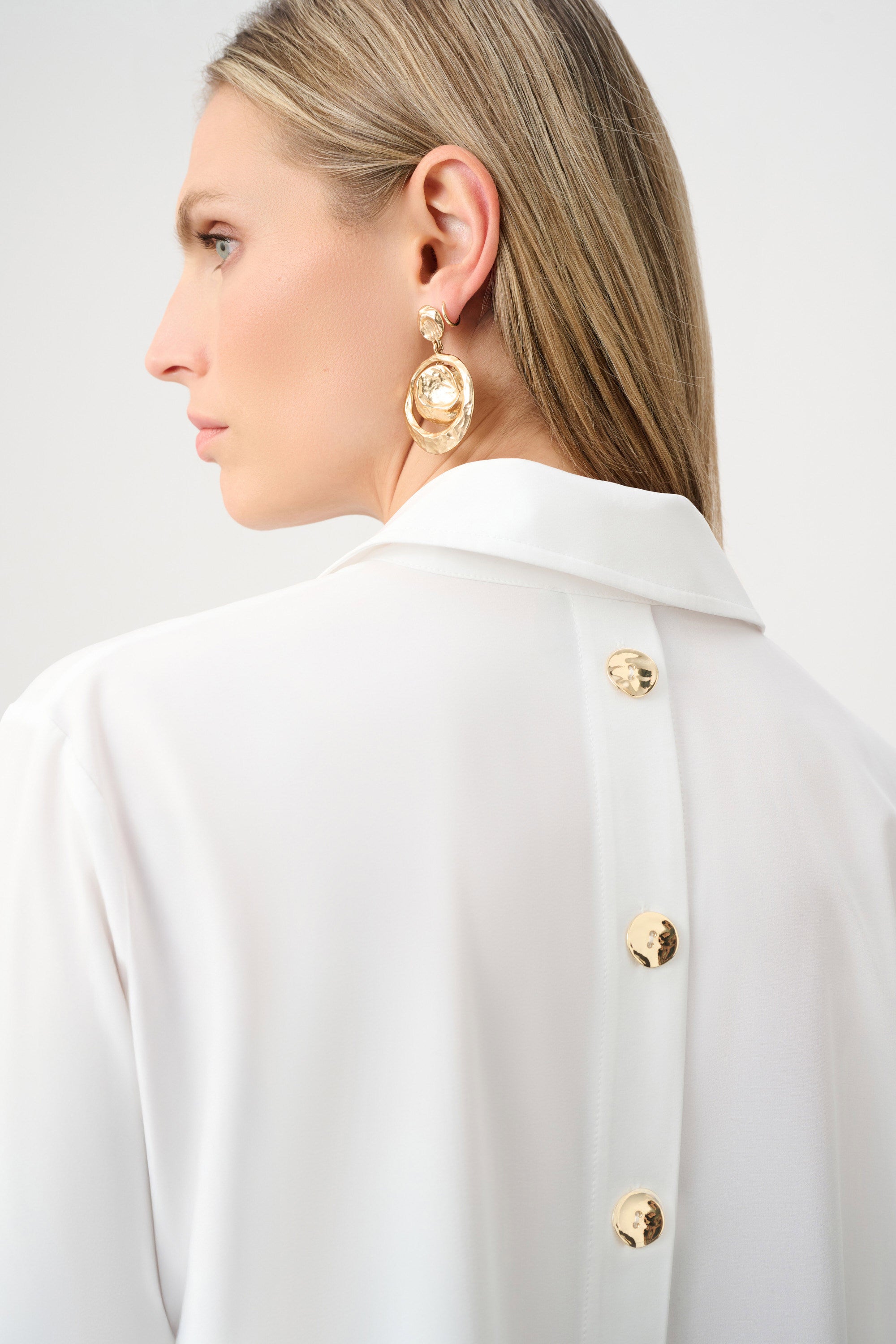 Joseph Ribkoff Stretch Poplin Shirt-Collar Boxy Top
263928
