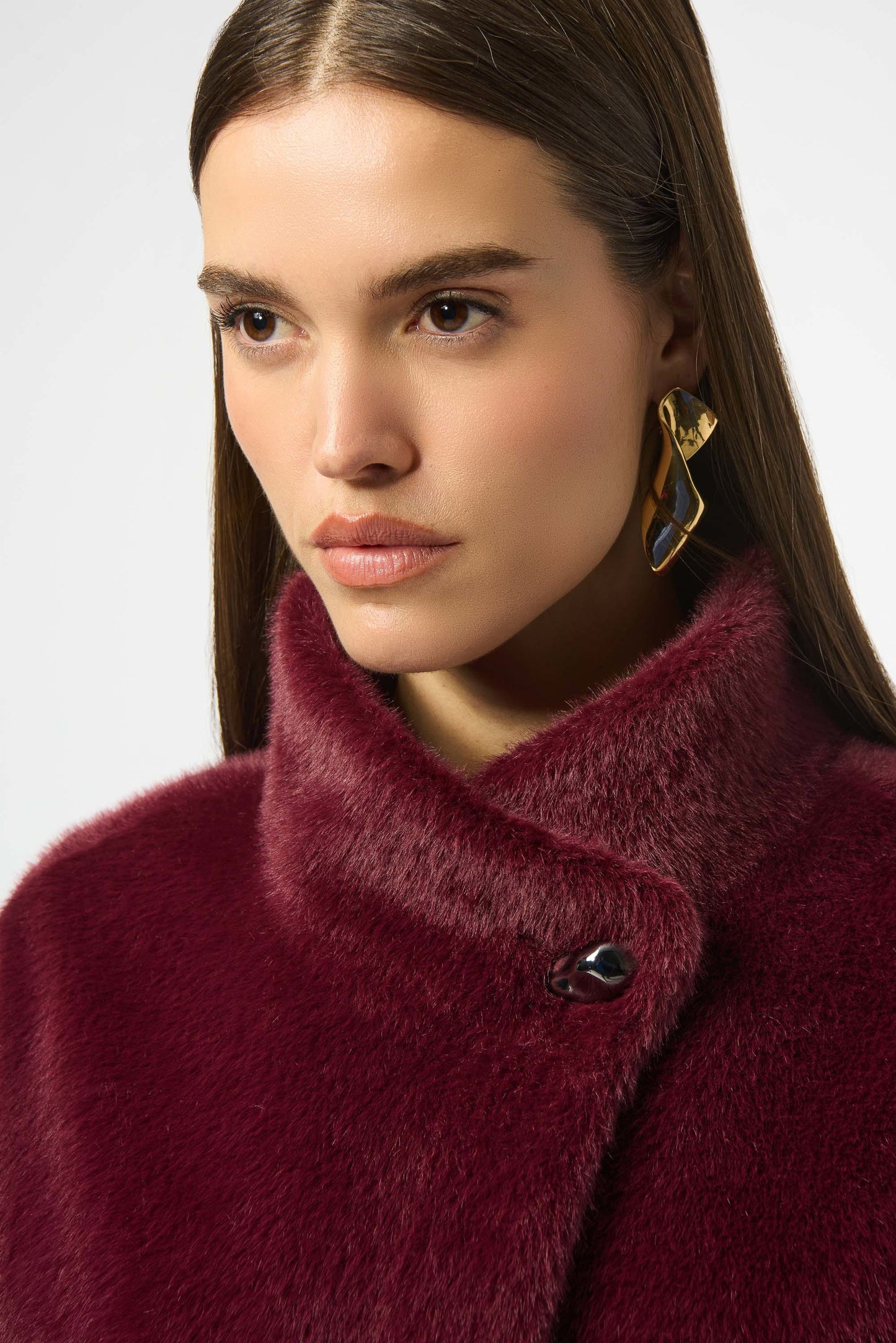 Joseph Ribkoff Bonded Faux Fur Suede Jacket
253924 in Merlot