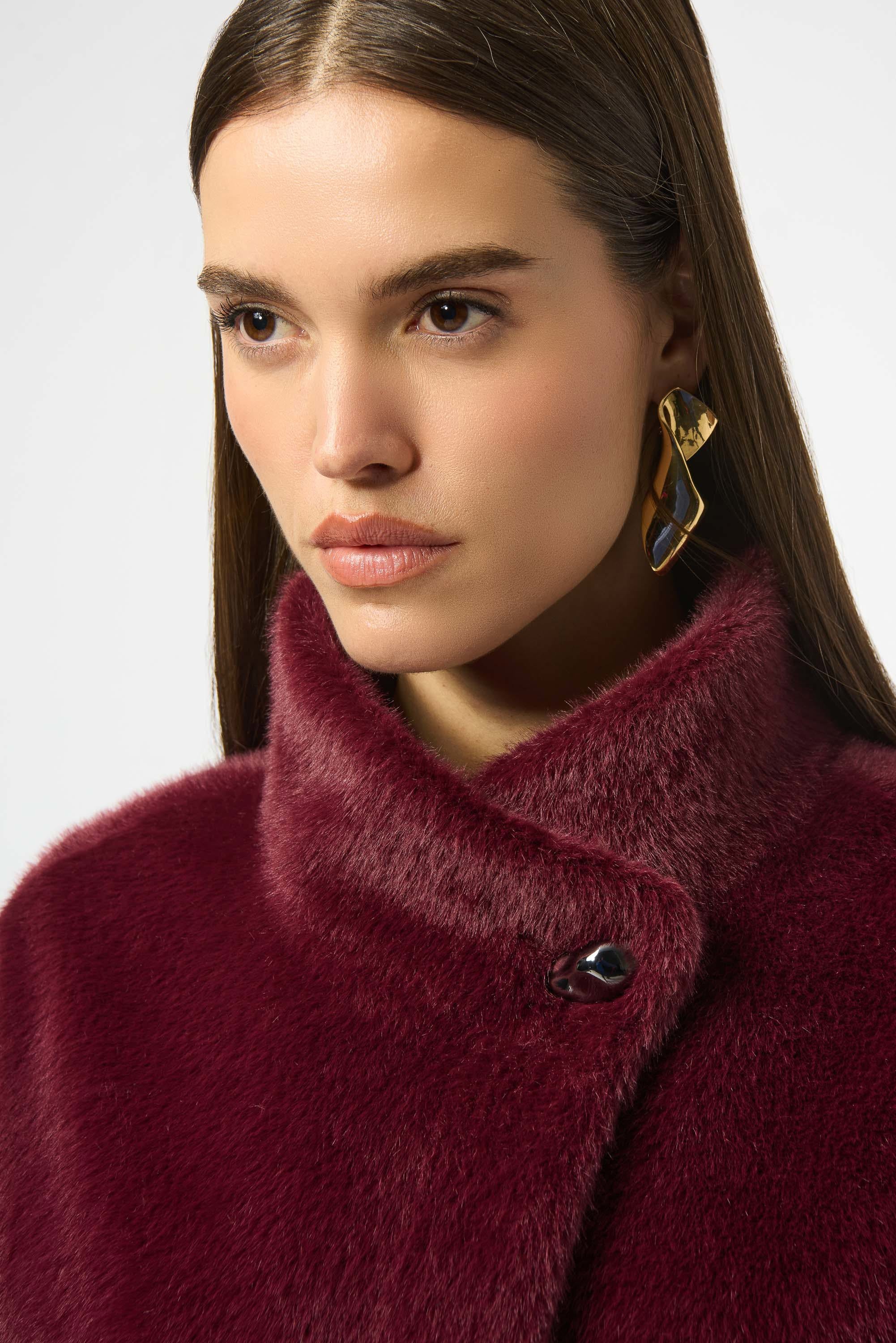 Joseph Ribkoff Bonded Faux Fur Suede Jacket
253924 in Merlot