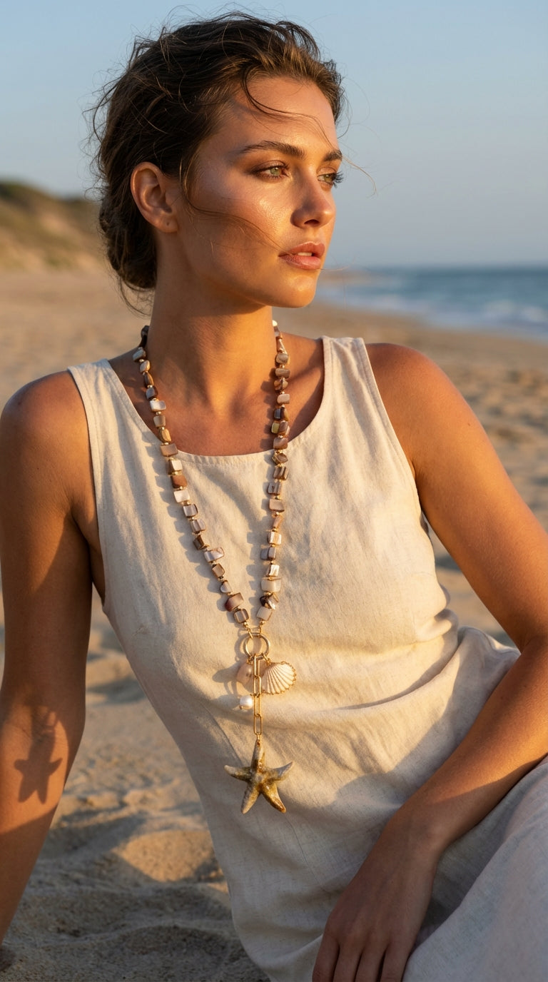 Envy Starfish Statement Necklace – Style 4874 | Contemporary Coastal Glamour