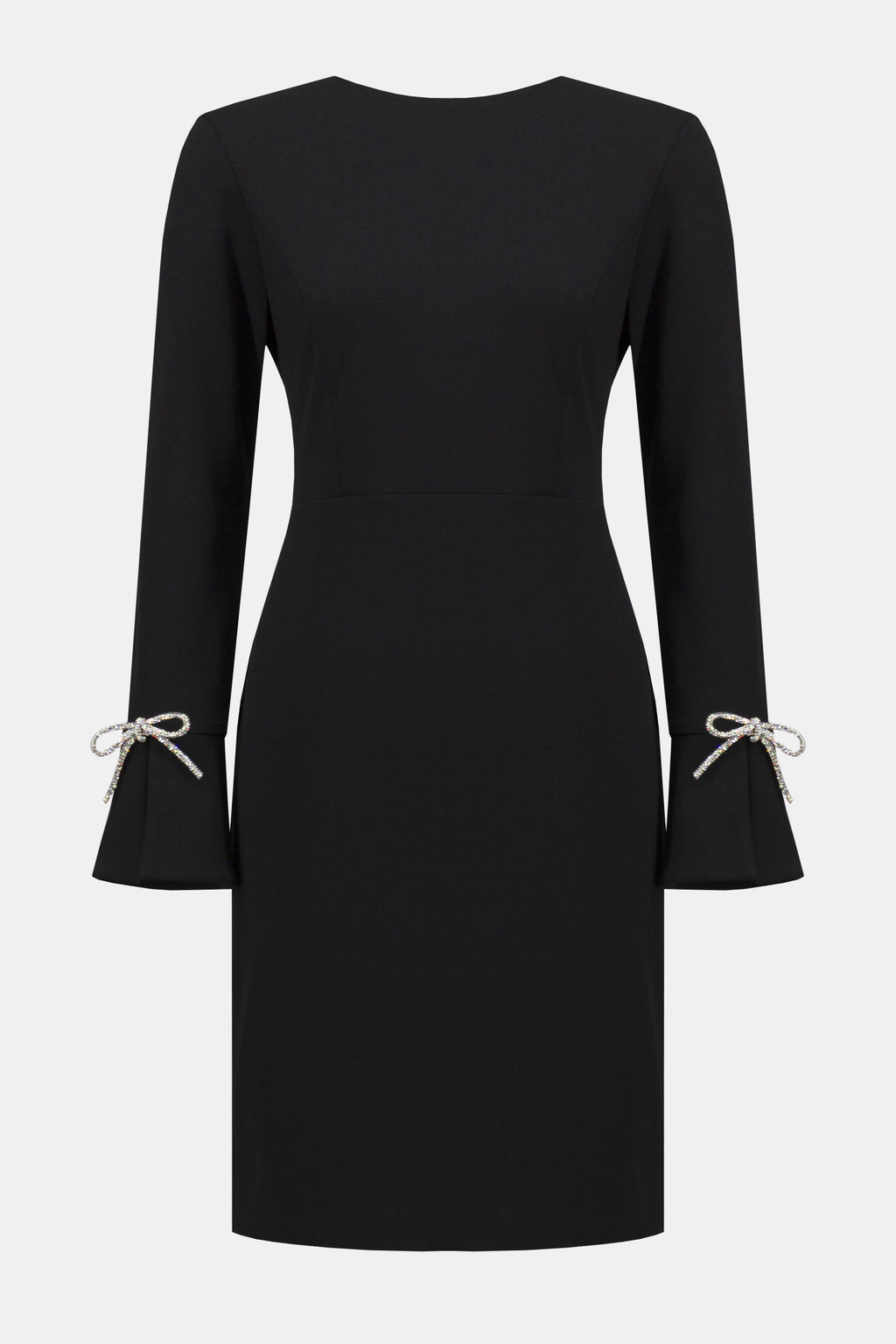 Pre-Order - Joseph Ribkoff Scuba Crepe Shift Dress With Rhinestone Bows
254048