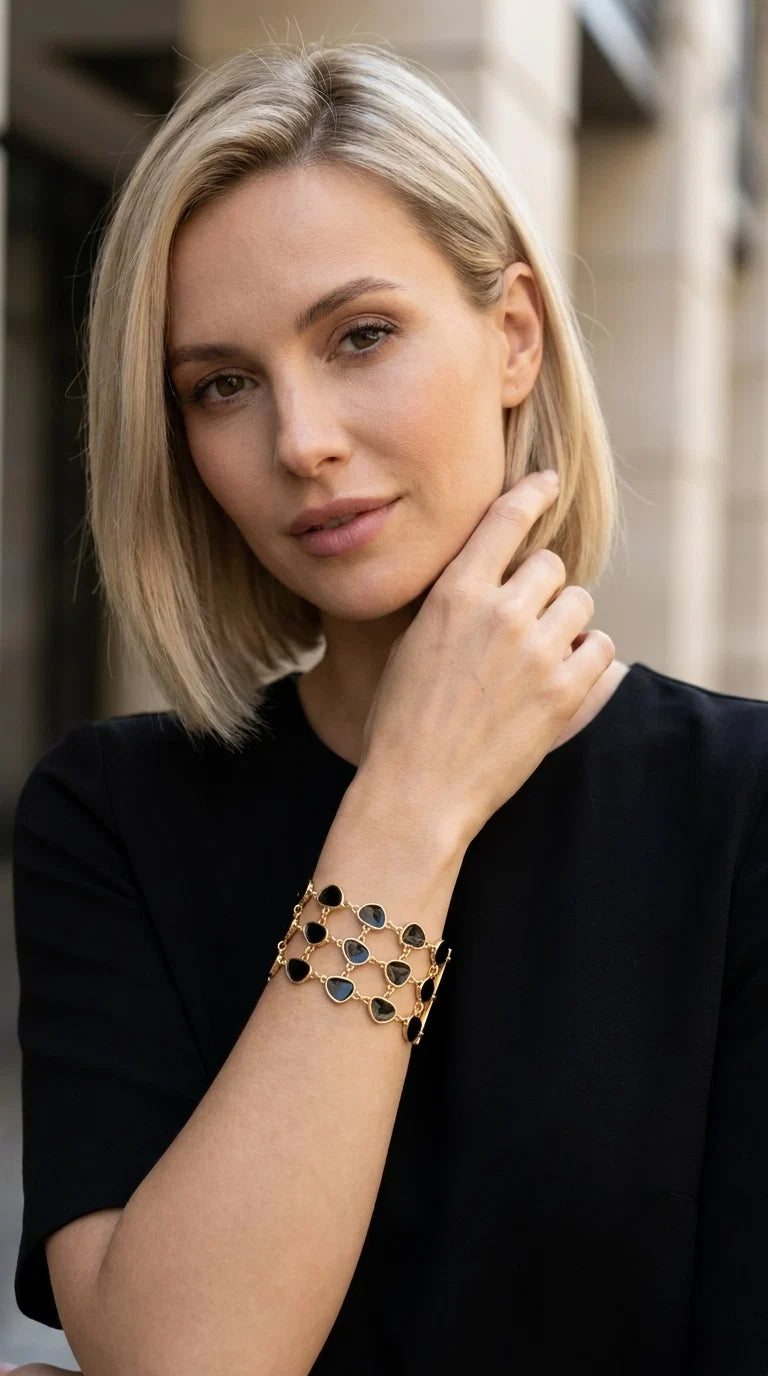 Envy Gold & Black Multi-Strand Bracelet – 636/B/N