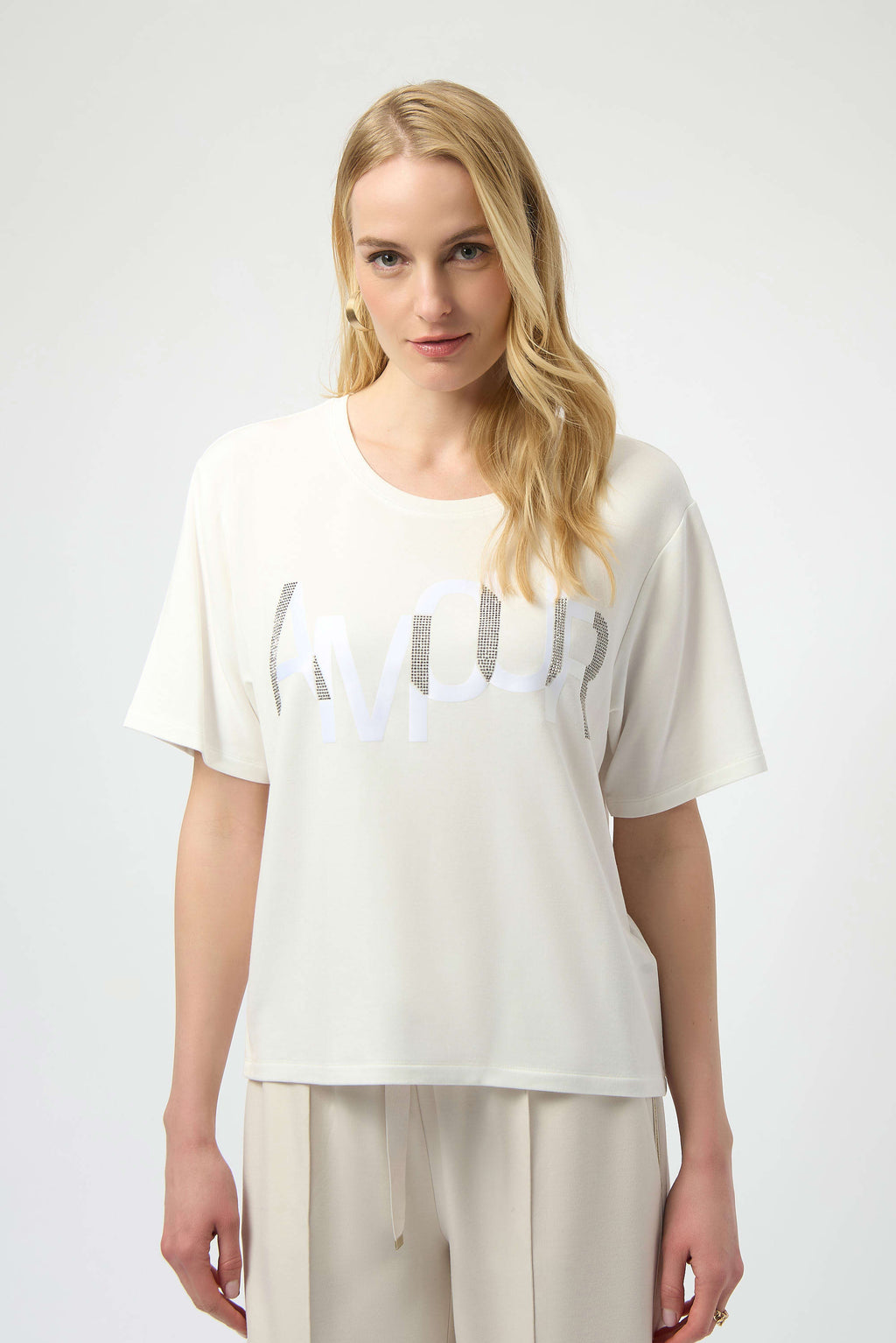 Pre- Order - Joseph Ribkoff T-Shirt with Rhinestone Word
254958